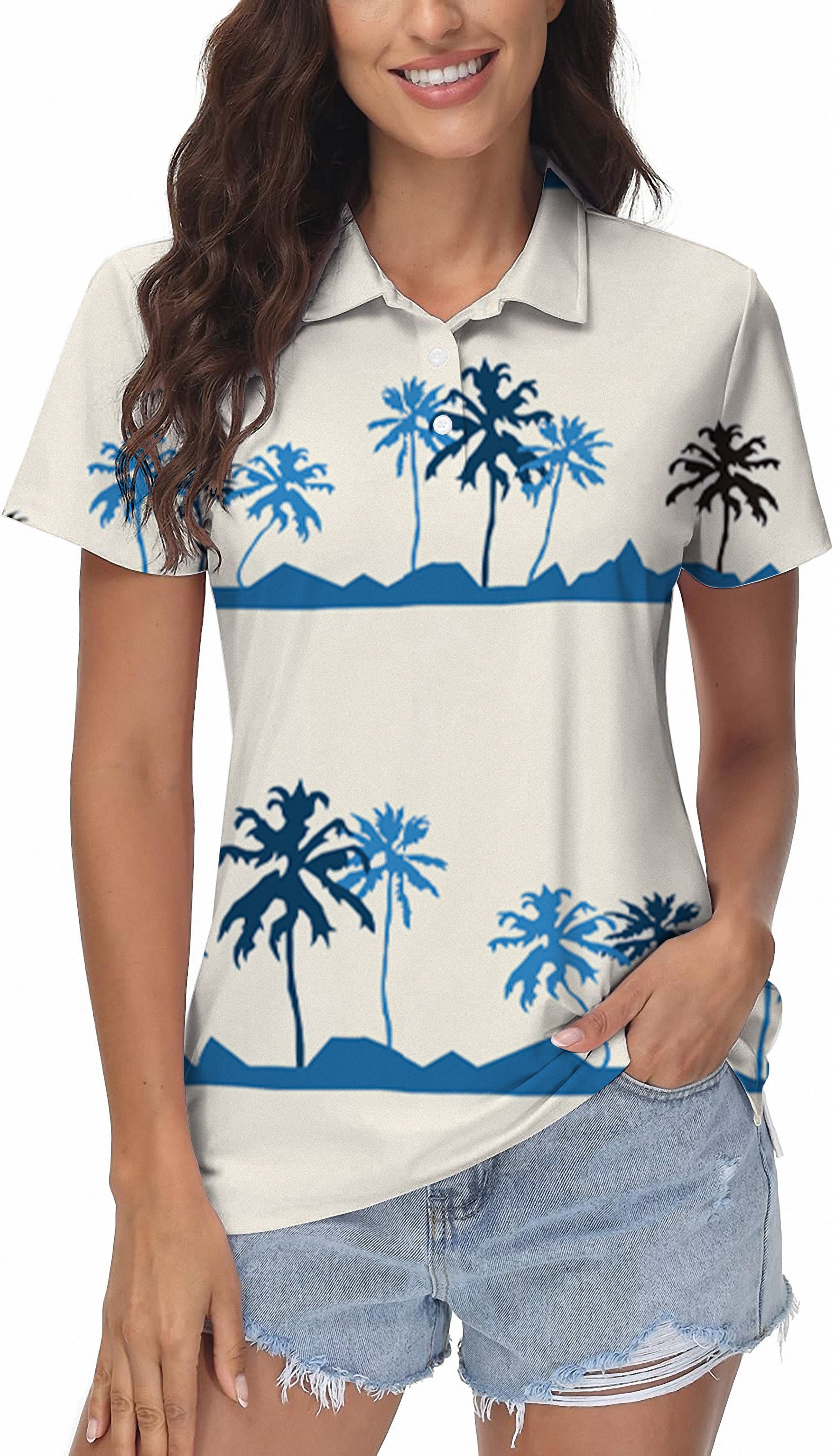 palm tree Women's Golf Polo