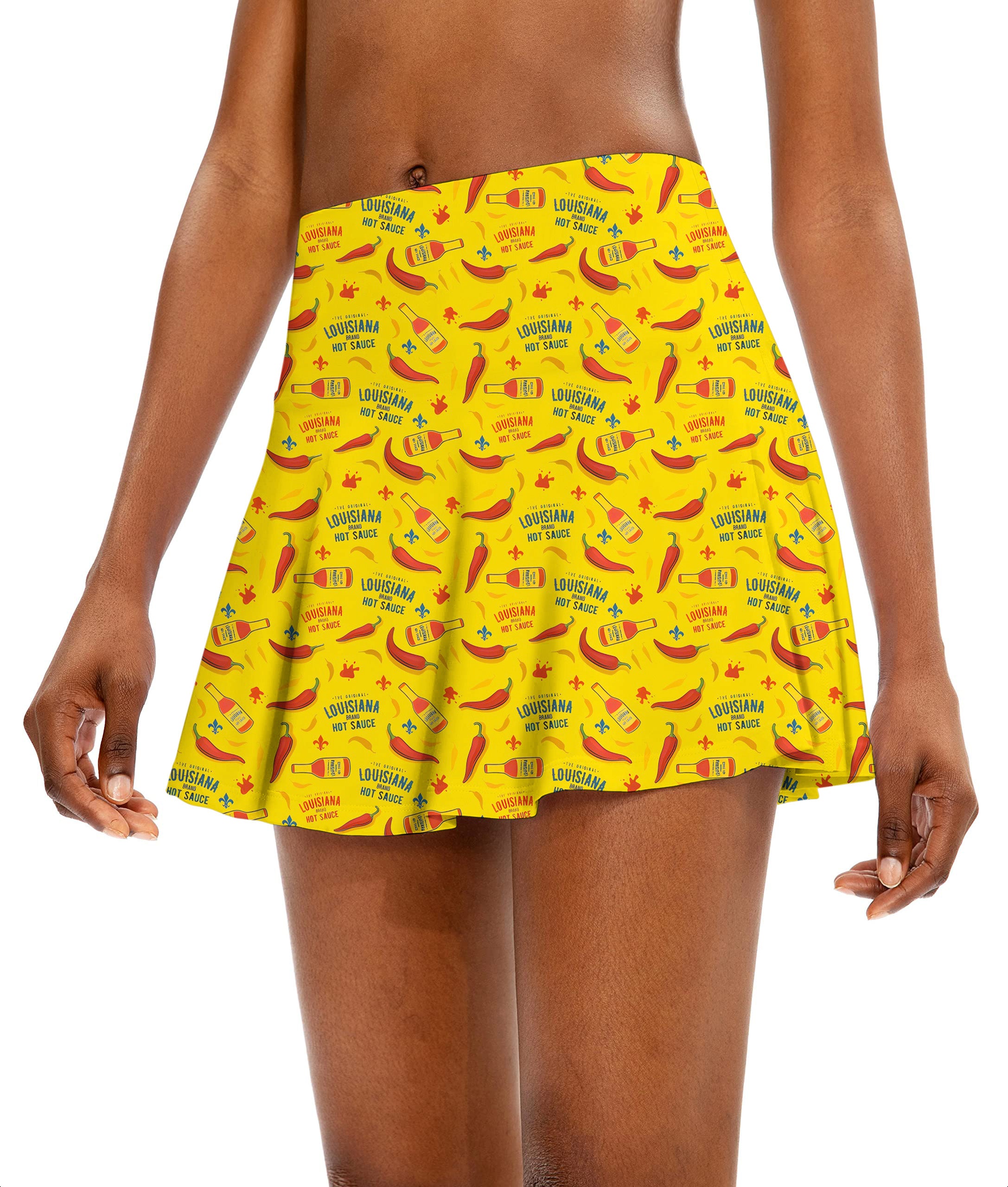 LOUISIANA HOT SAUCE Women's Athletic Golf Skorts Flared Skirts