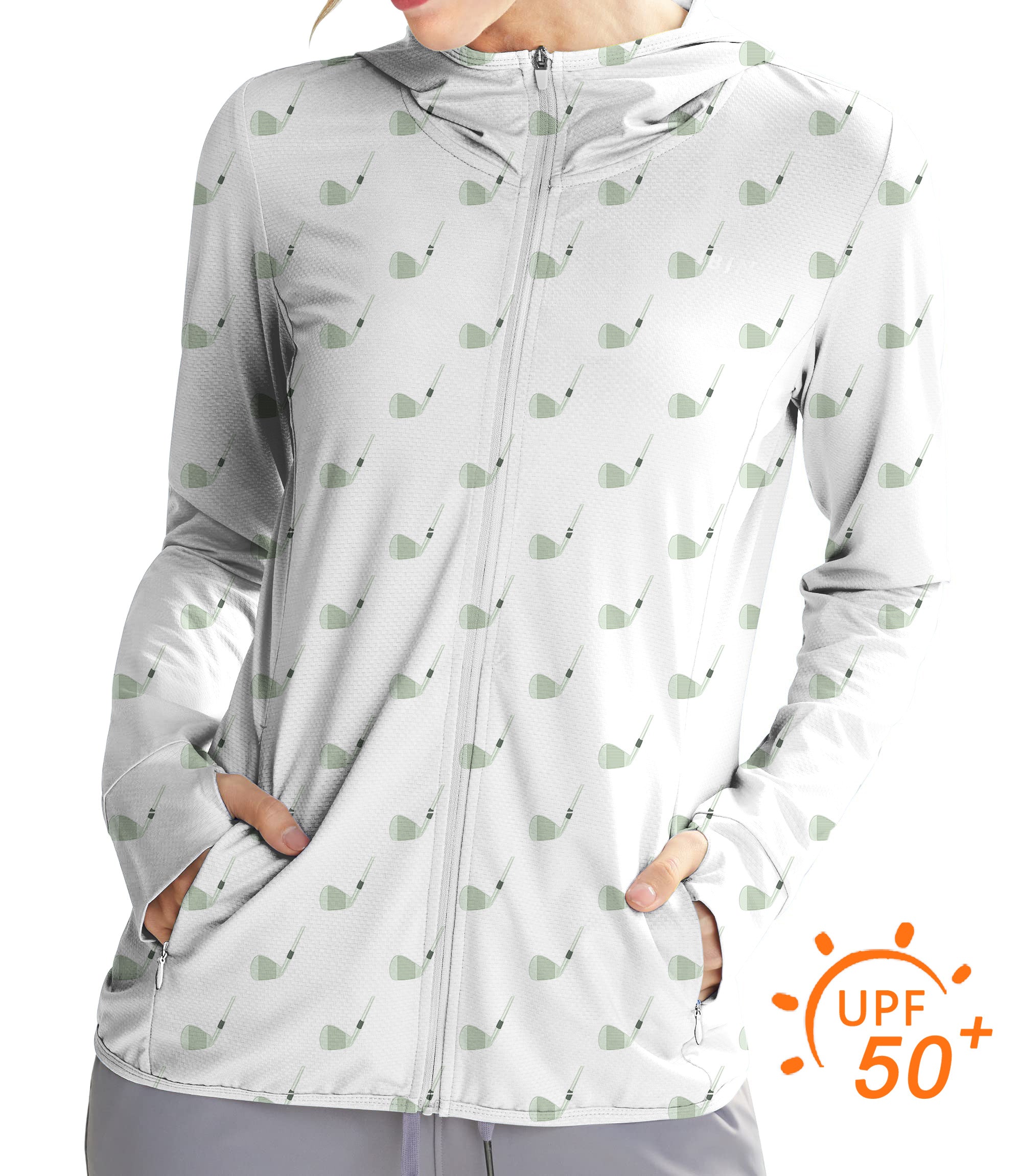 Women's Outdoor Golf Club Golf Sun Protection Slim Fit zip hoodies