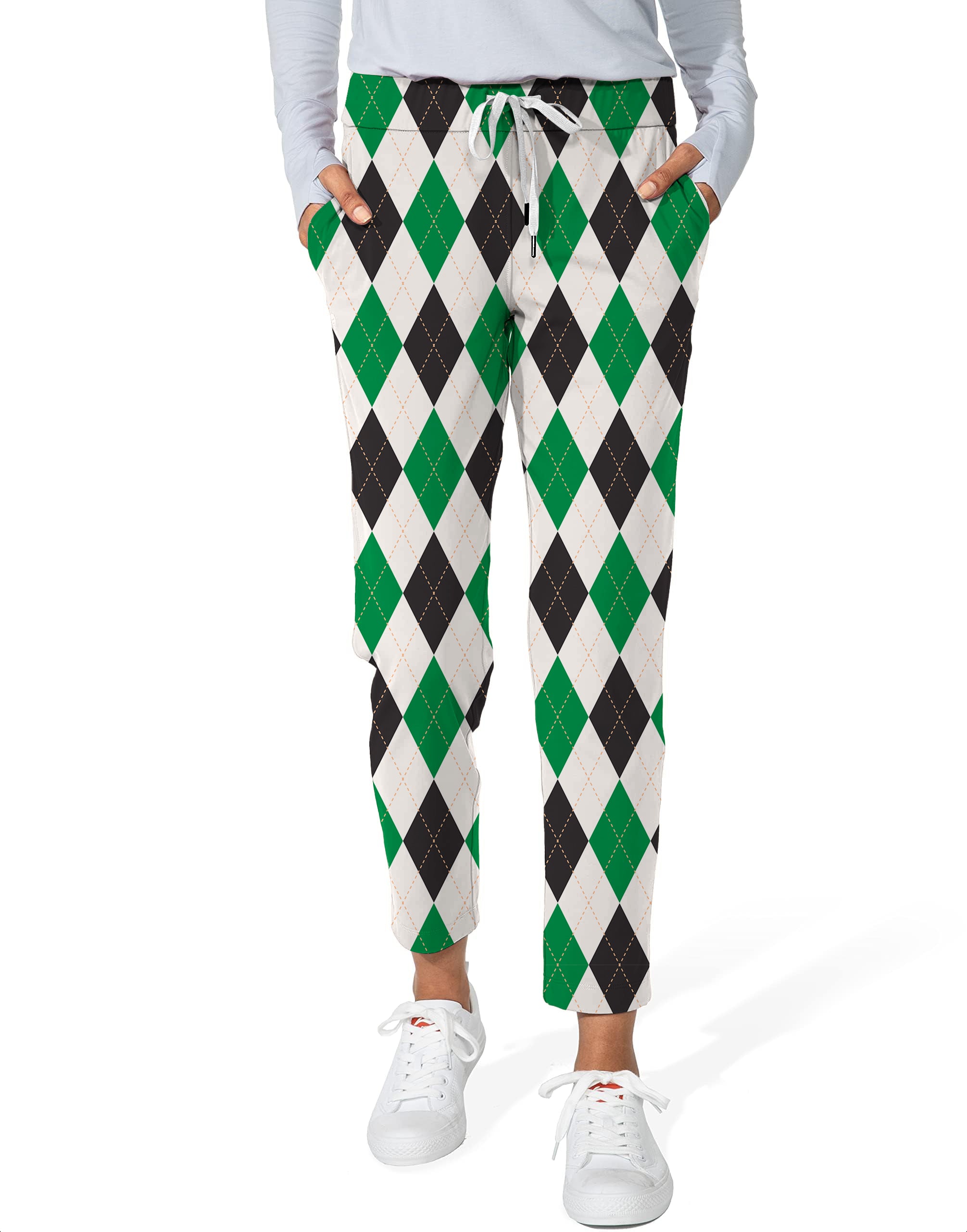 Argyle grid-Women's 7/8 Stretch Ankle Golf Pants