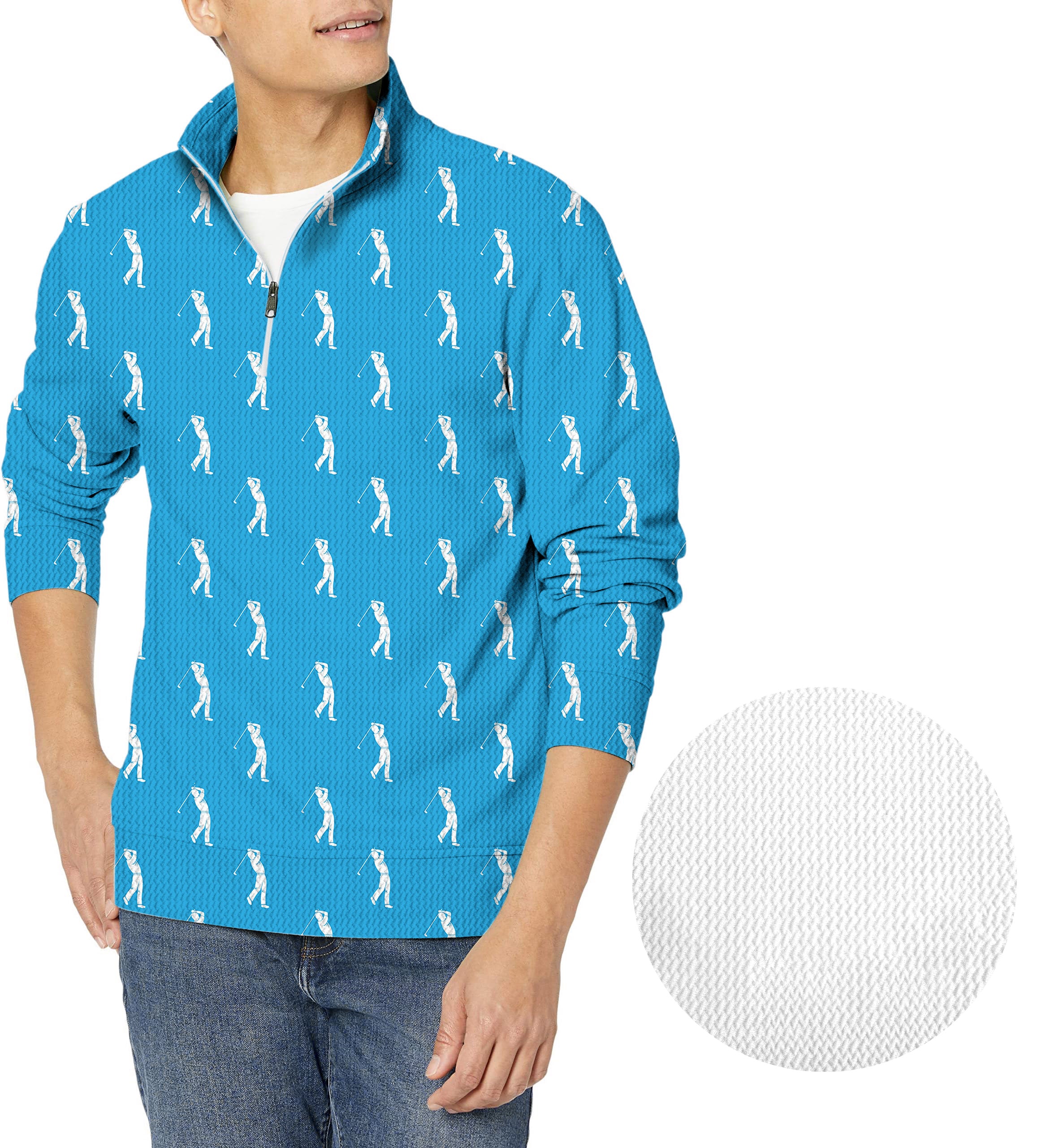 Play-Men's Golf Waffle Zipper Pullover