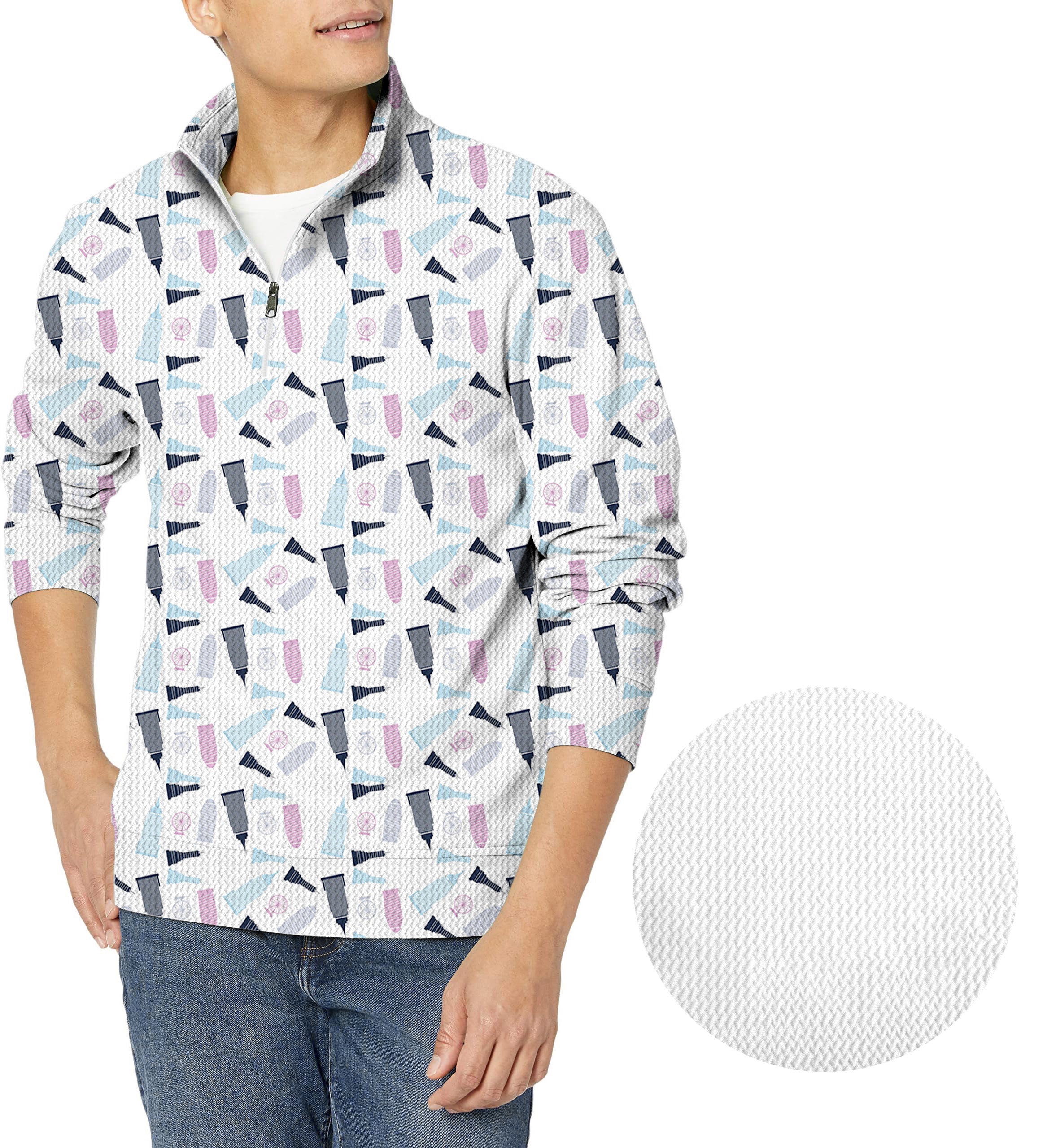limited edition Empire State Building-Men's Golf Waffle Zipper Pullover