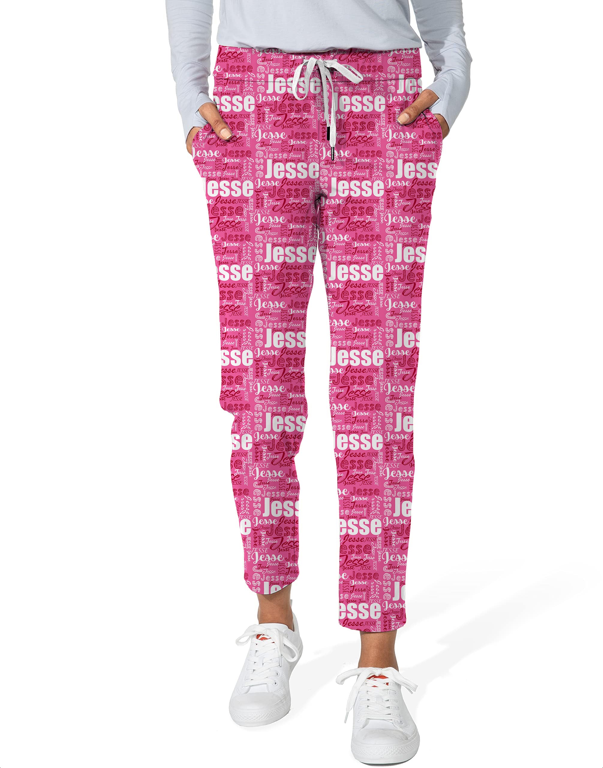 Custom name fuchsia-Women's 7/8 Stretch Ankle Golf Pants