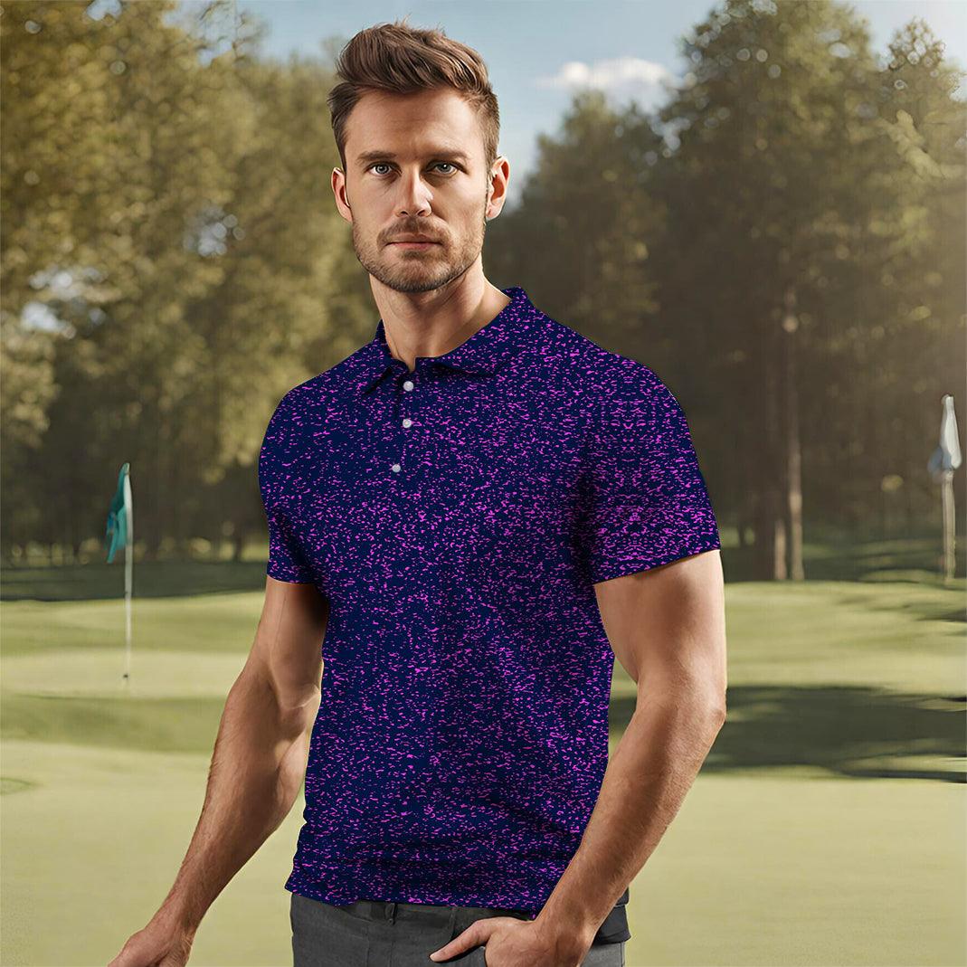 Men's Purple spots golf polo