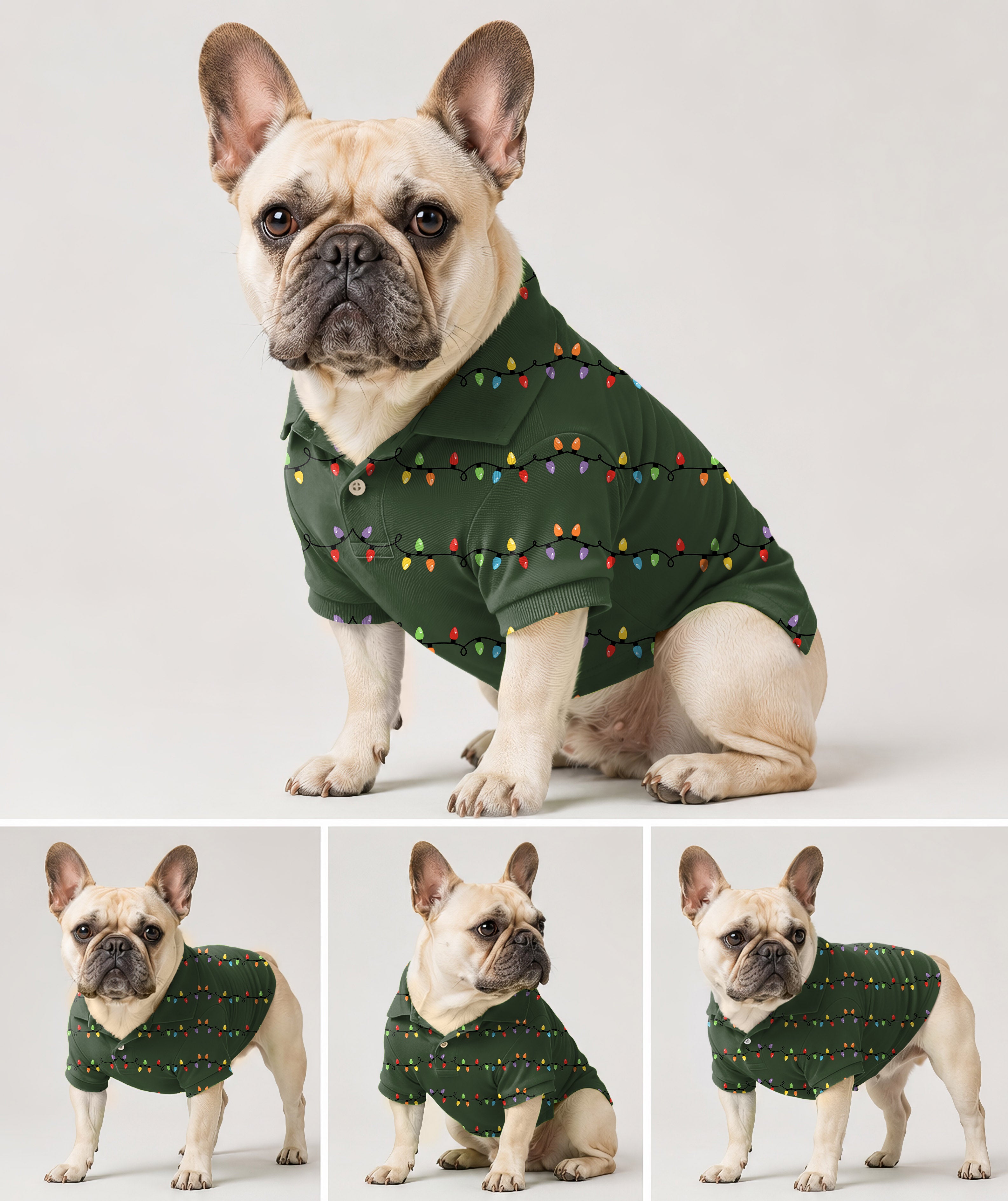 Dog's lighting Christmas Polo
