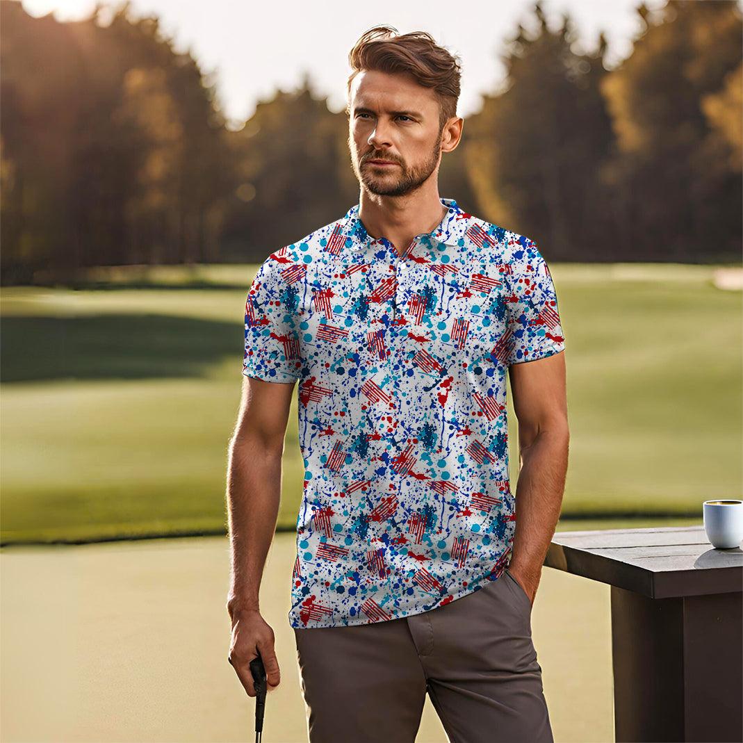 Men's graffiti golf polo