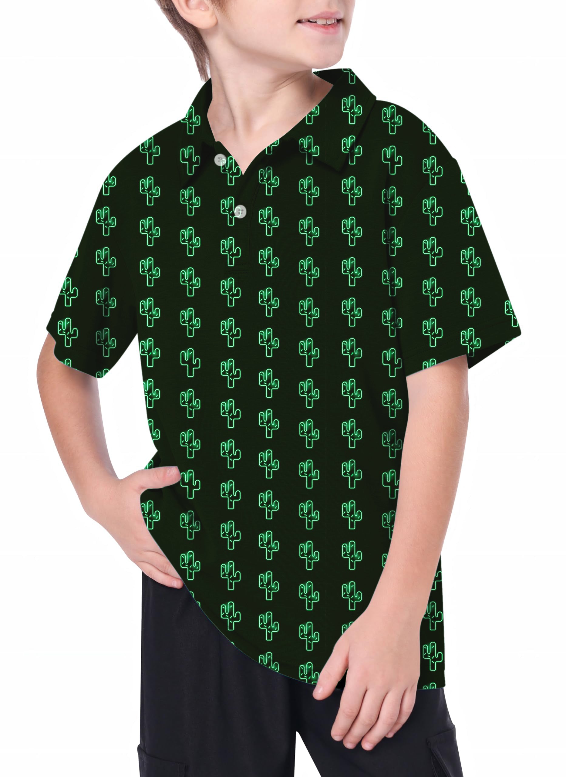 Youth Crazy Cactus Golf Polo