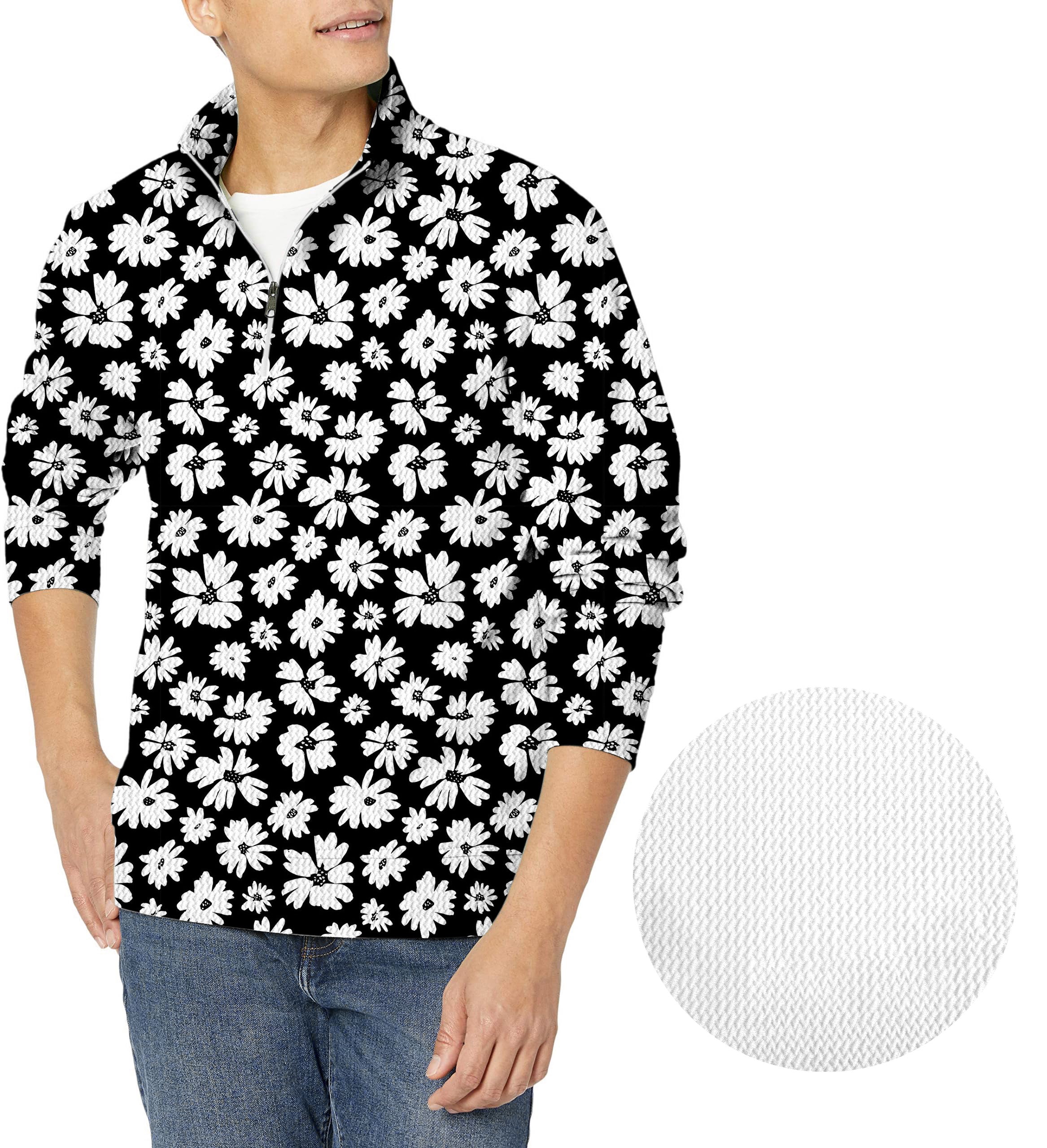 Zebra Daisy-Men's Golf Waffle Zipper Pullover