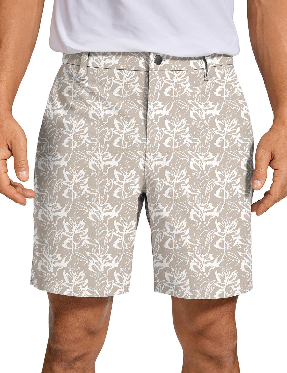 Men's Khaki flowers Golf Shorts