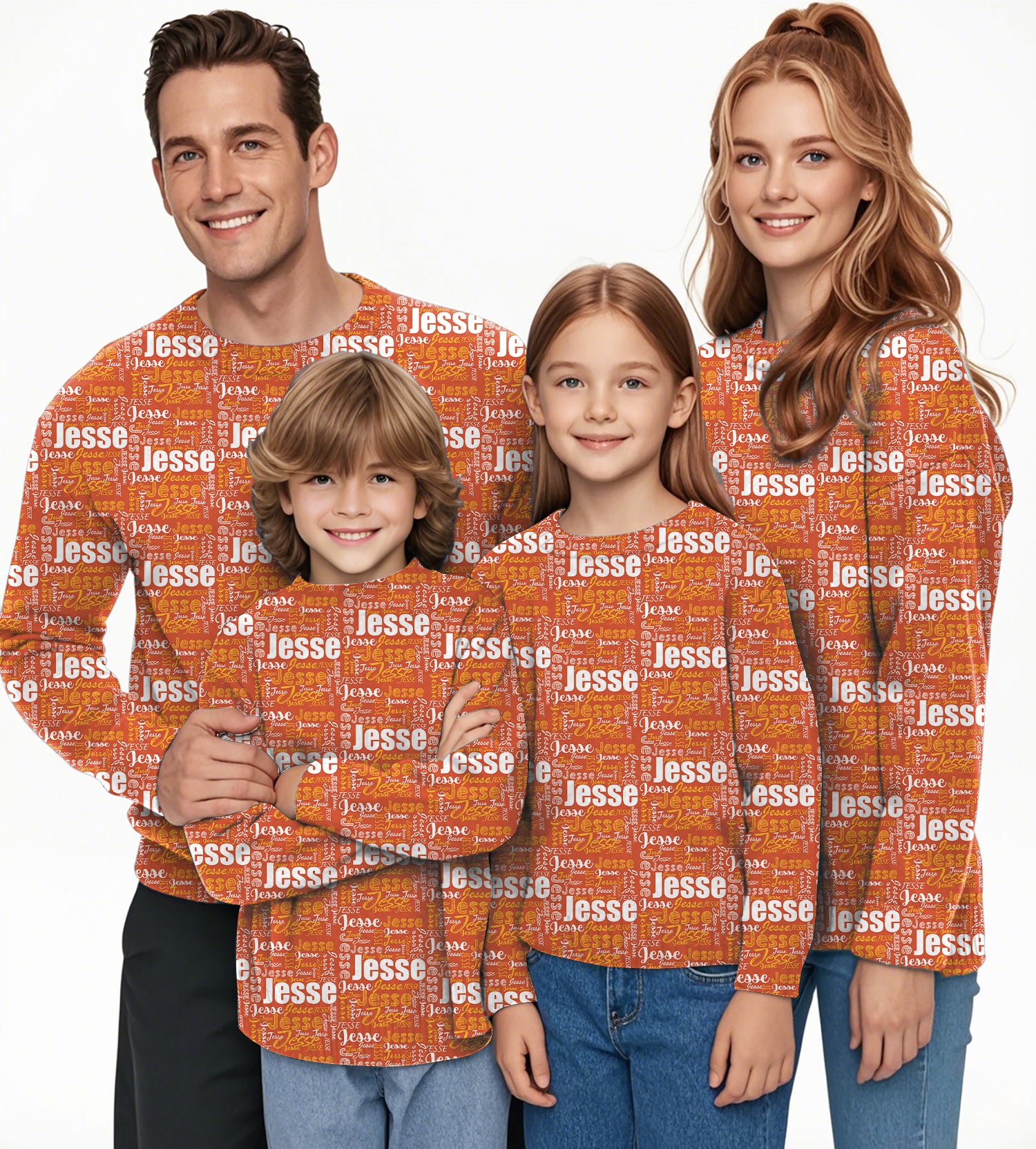 Custom name capper Crewneck Pullover Ugly Sweater Men Women boy girl family
