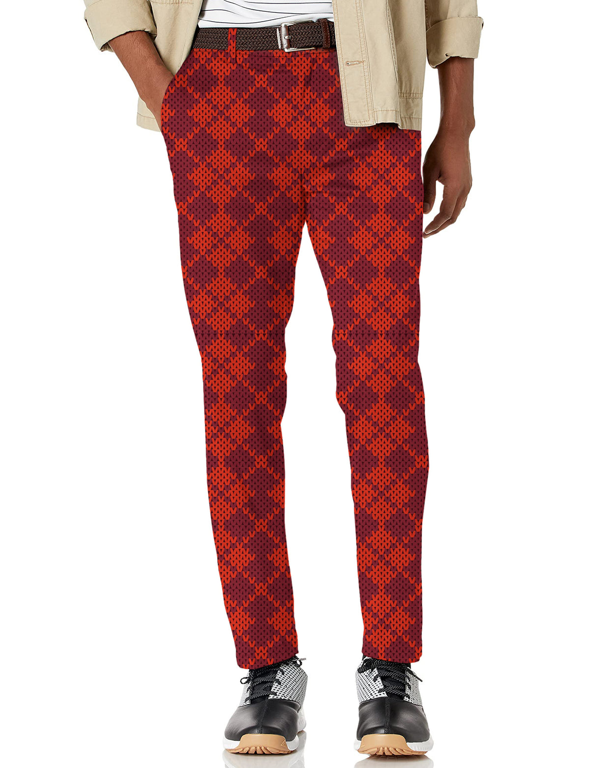 Men's Christmas Red Stretch Golf Pants
