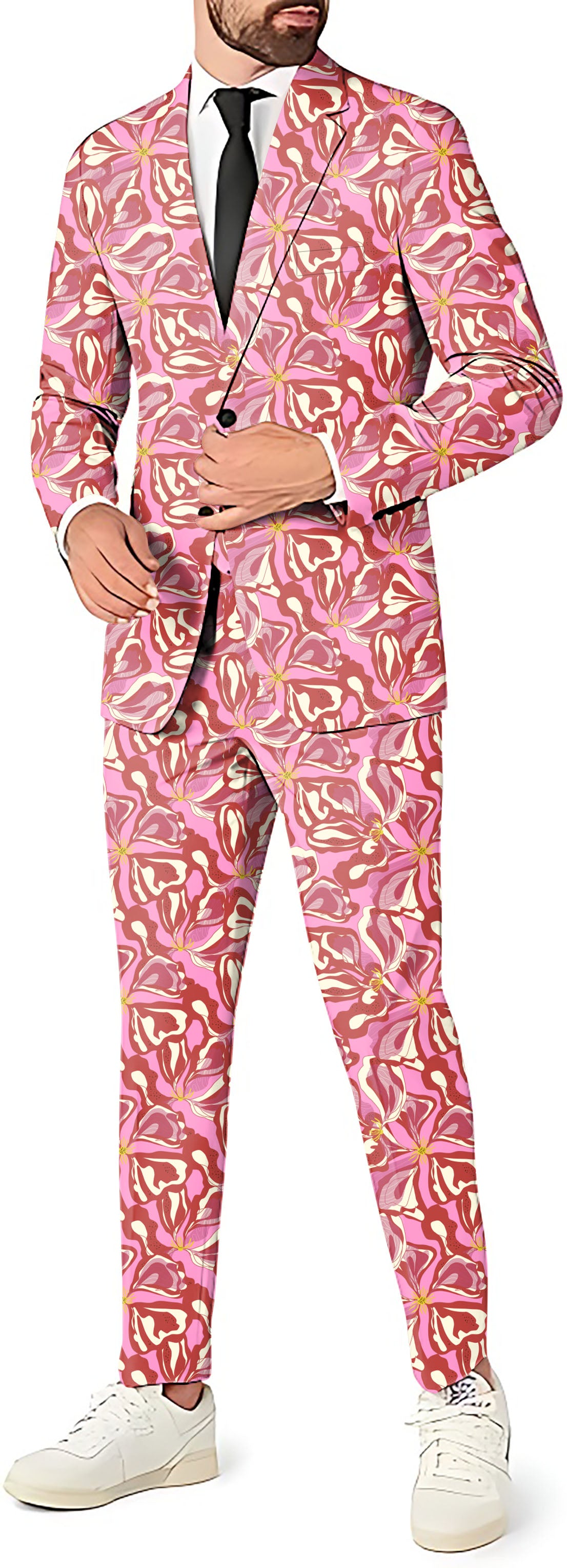 Sunset Blossom Men's Party Costumes-Theme Party 2 or 3pcs Suit set-Blazer Pants & Vest