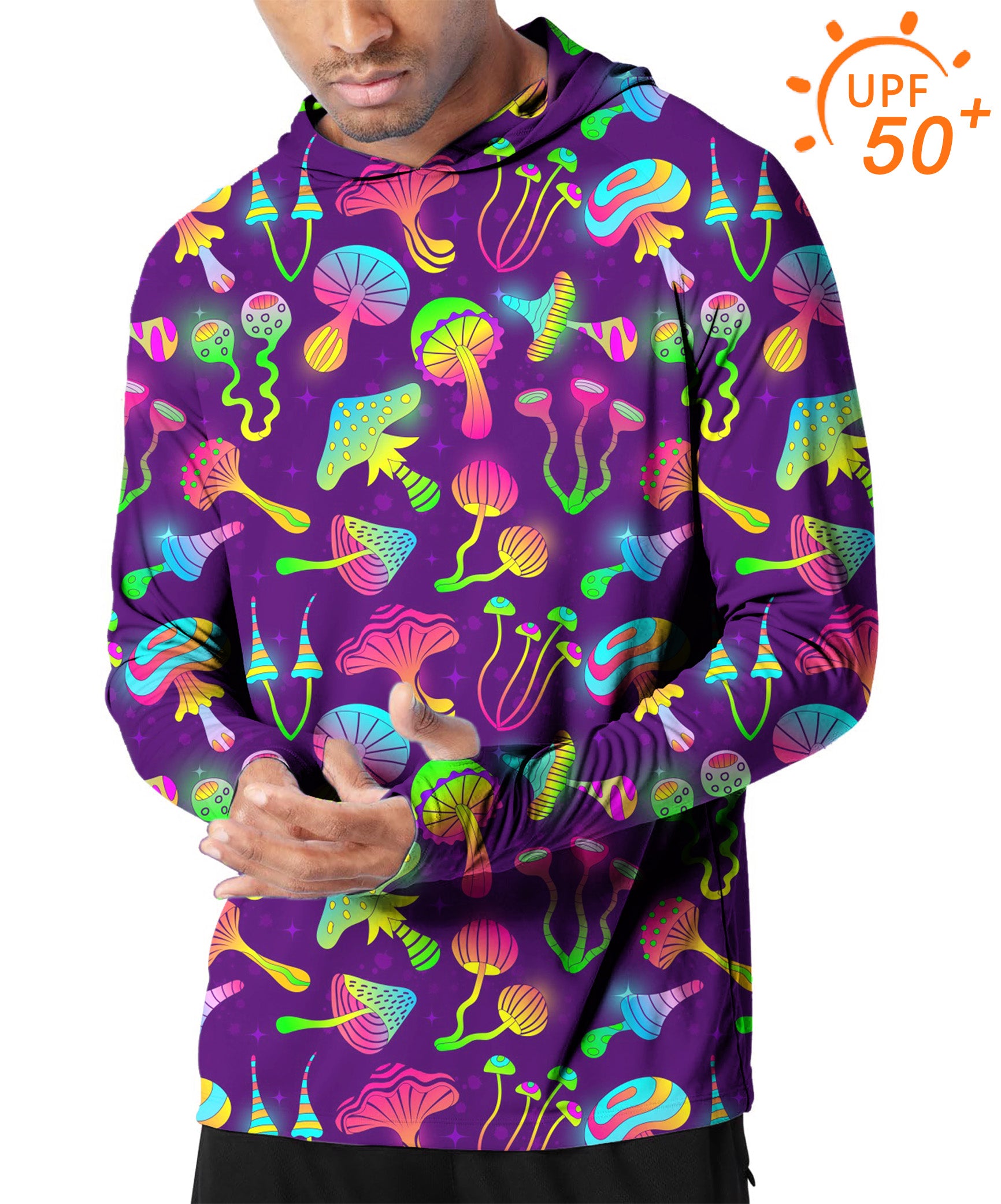 Men's Outdoor Neon Mushroom Golf Sun Protection Slim Fit hoodies