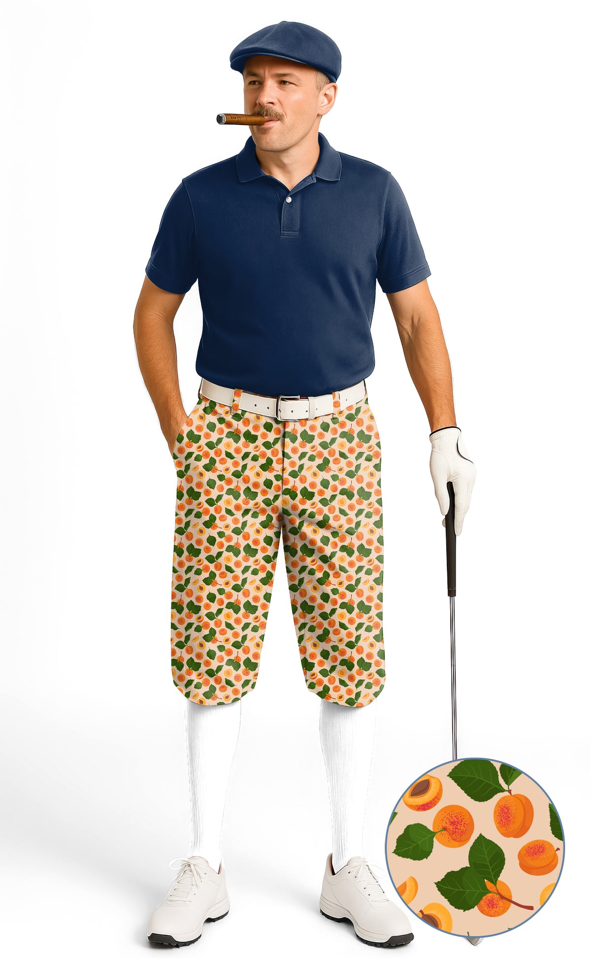 Peach leaves Men's Golf Knickers Pants