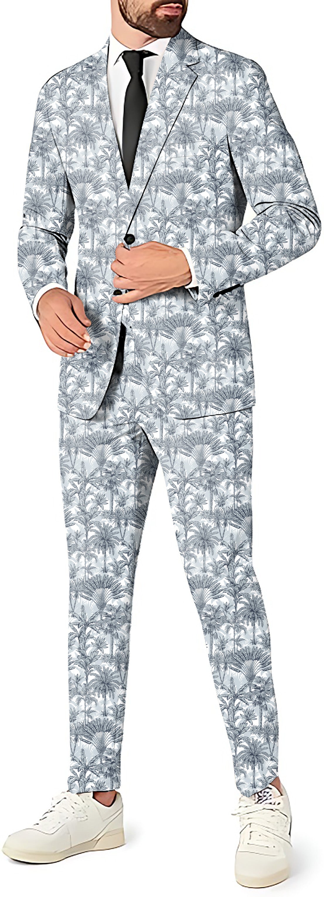 Twilight Palms Men's Party Costumes-Theme Party 2 or 3pcs Suit set-Blazer Pants & Vest