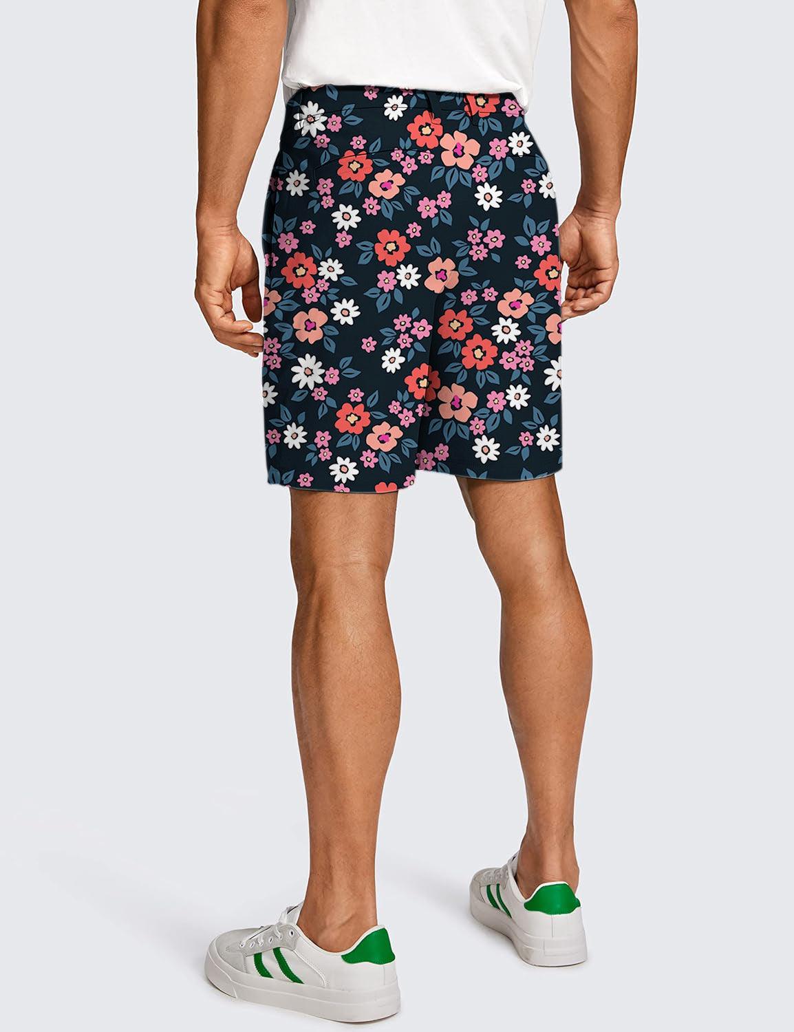 Men Vintage Floral Golf Shorts