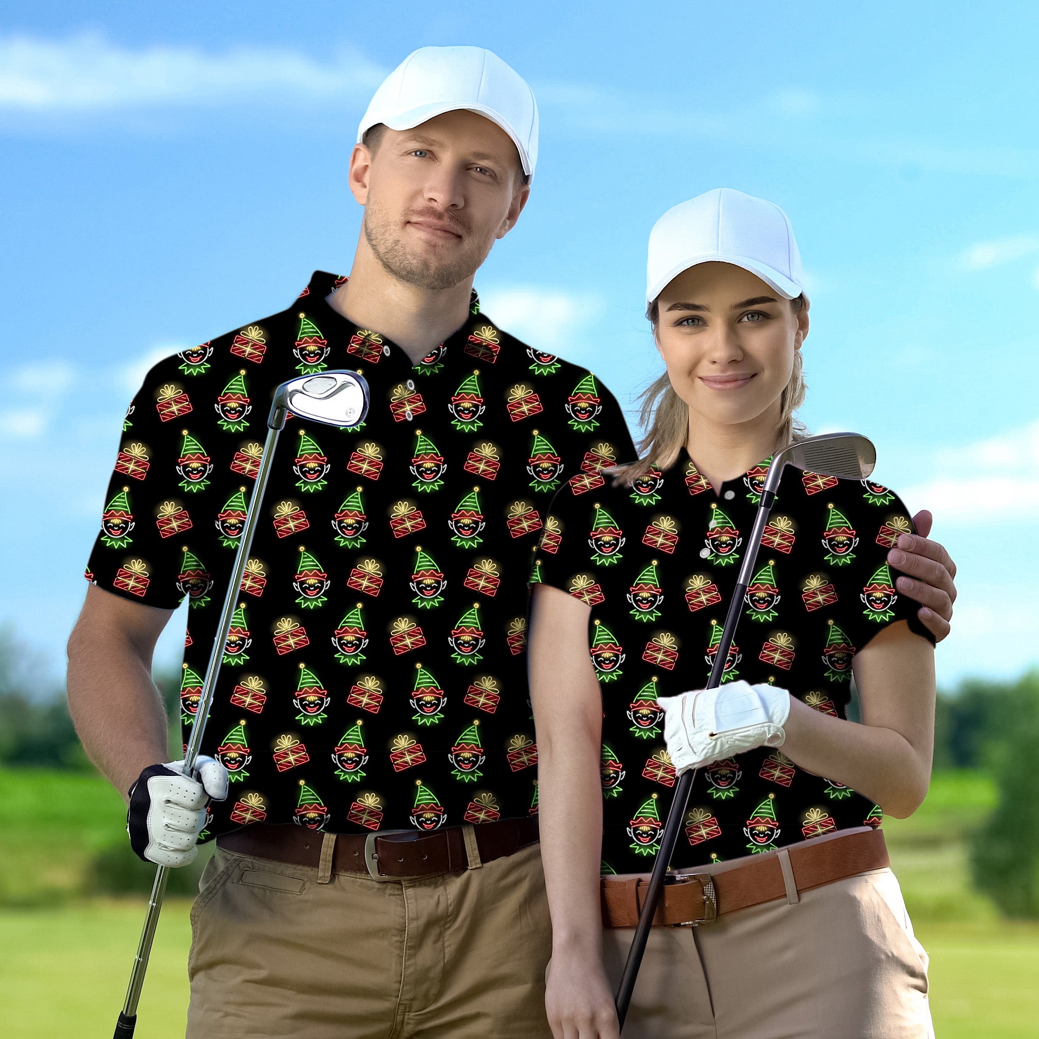 Golf Polo Couple Family set Christmas Joker tournament