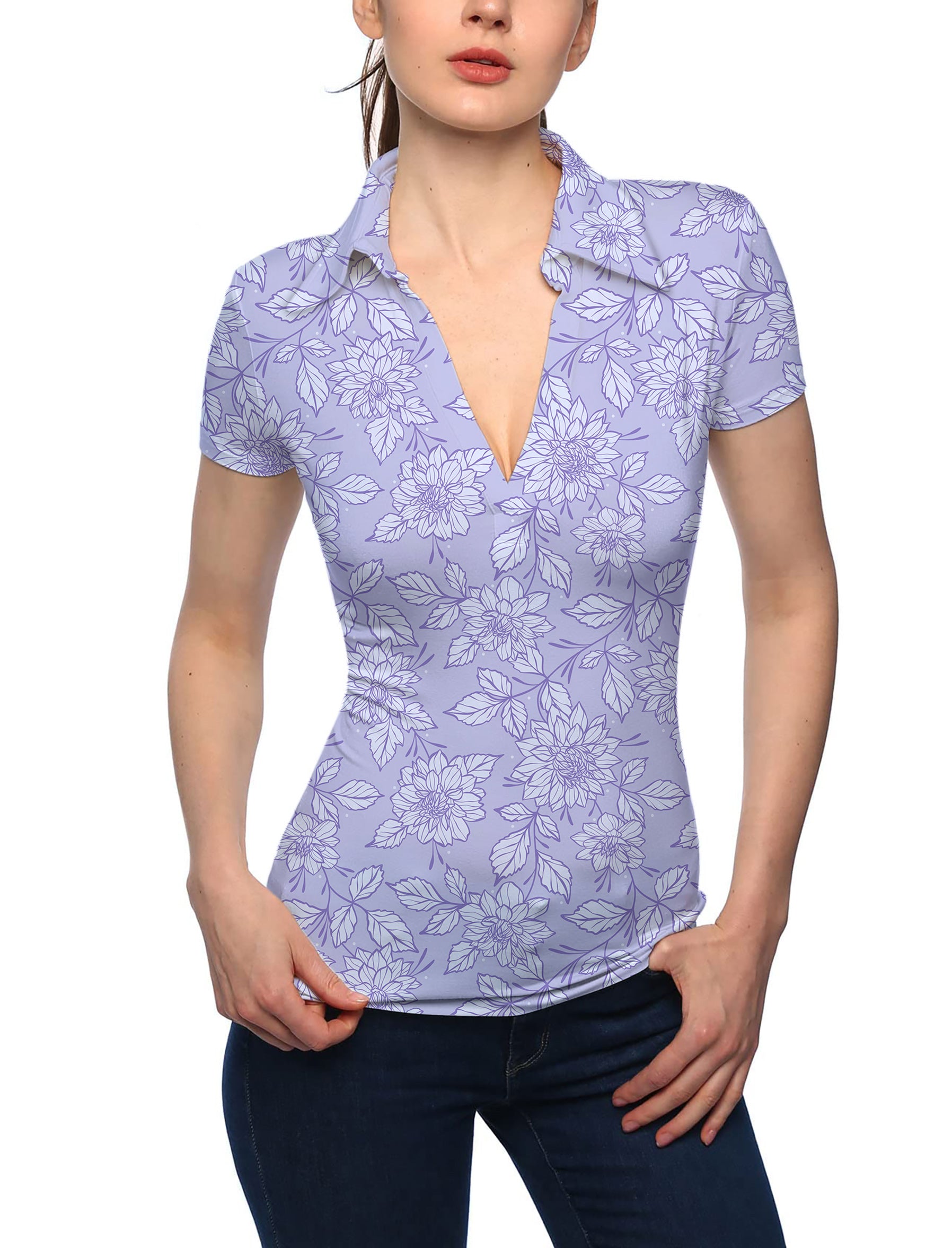 Women's Dahlia Drive V Neck Golf Polo