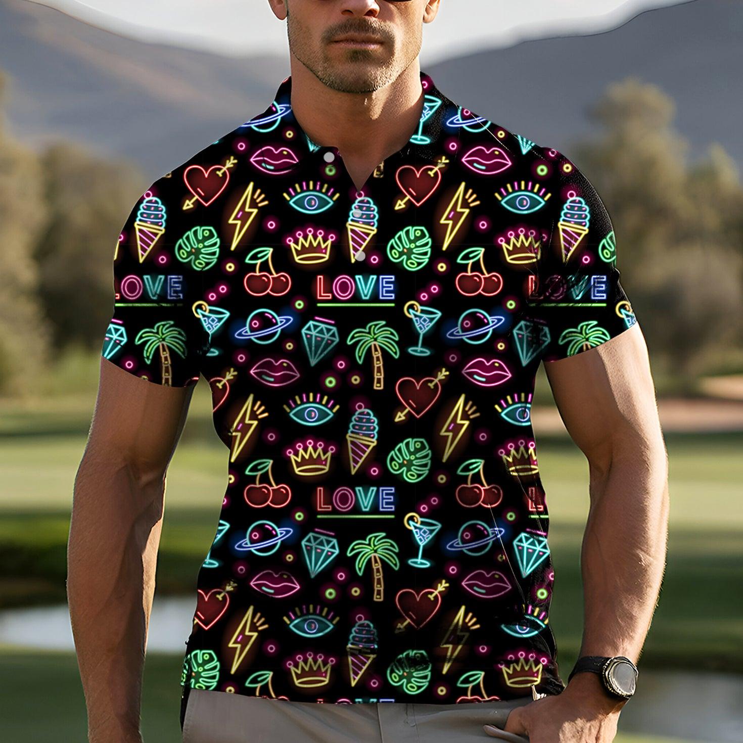 neon summer-Men's golf polo