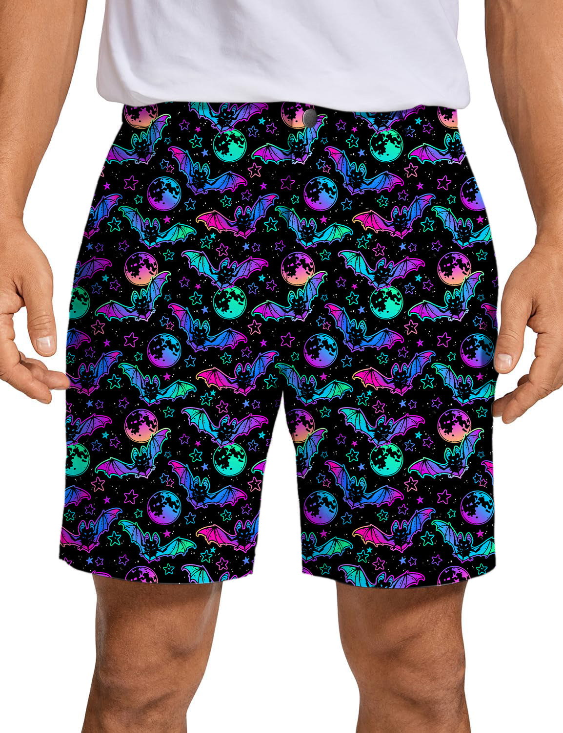 Men's Halloween Bat Moon Golf Shorts