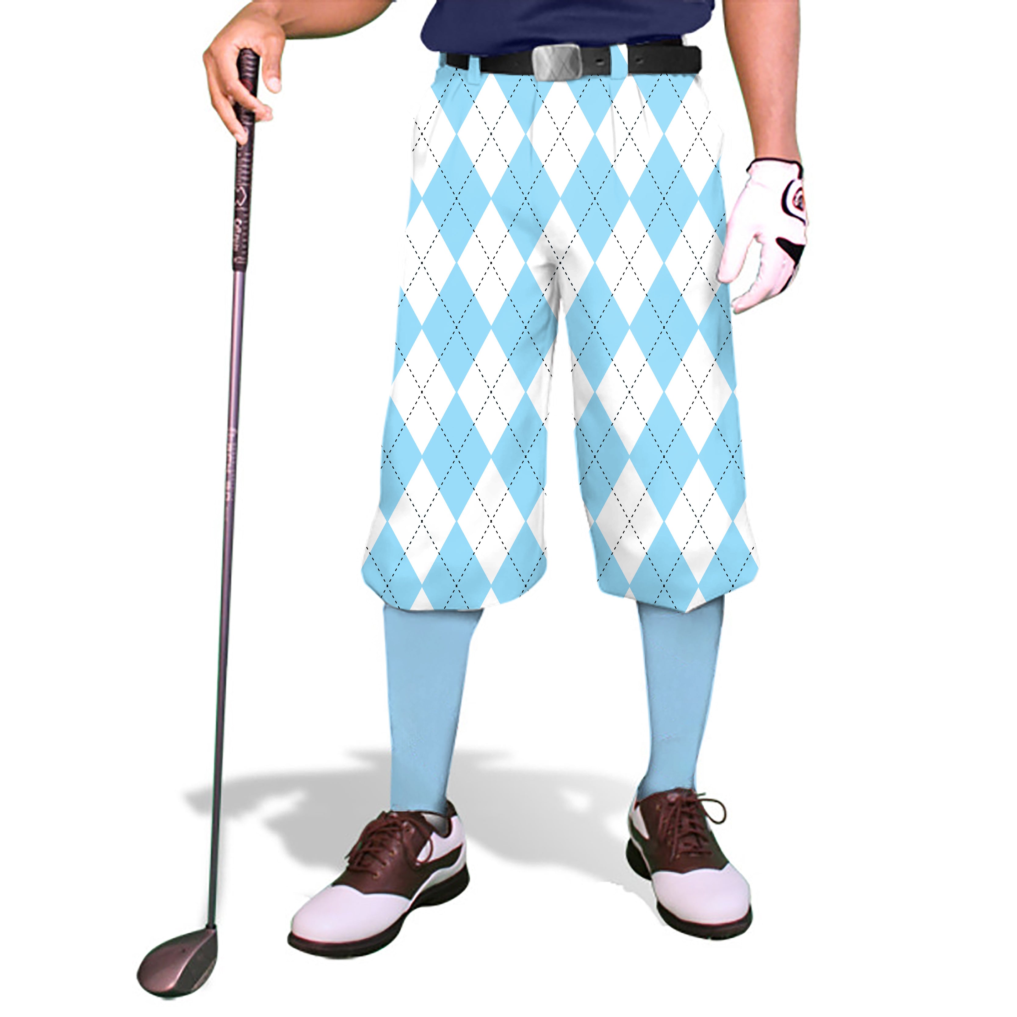 Blue Argyle-Men's Golf Knickers Pants