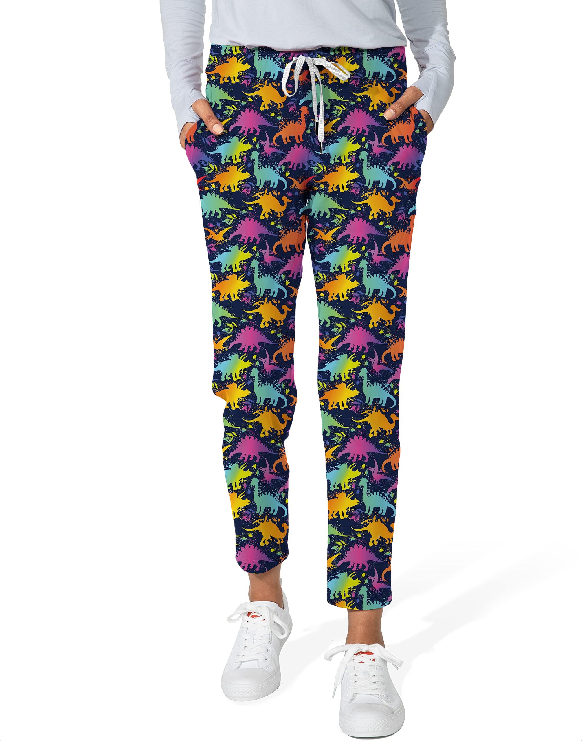 Dinosaur Party-Women's 7/8 Stretch Ankle Golf Pants