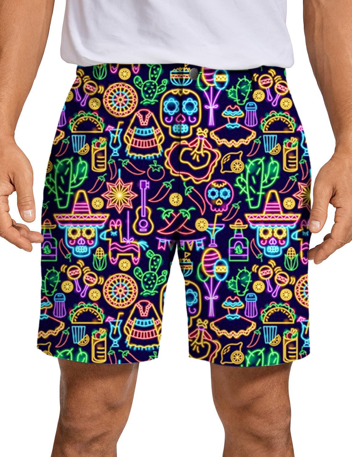 Men Neon Fiesta Golf Shorts