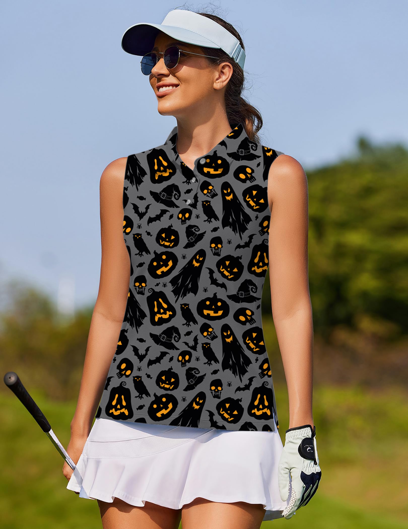 Spooky Halloween-Women's golf Sleeveless shirt