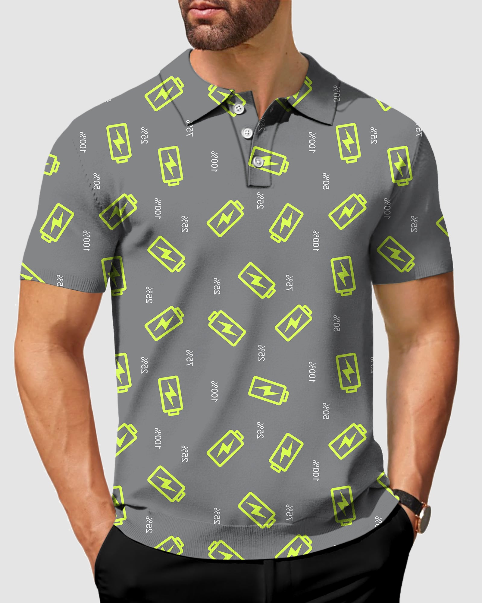 men's golf lightning polo