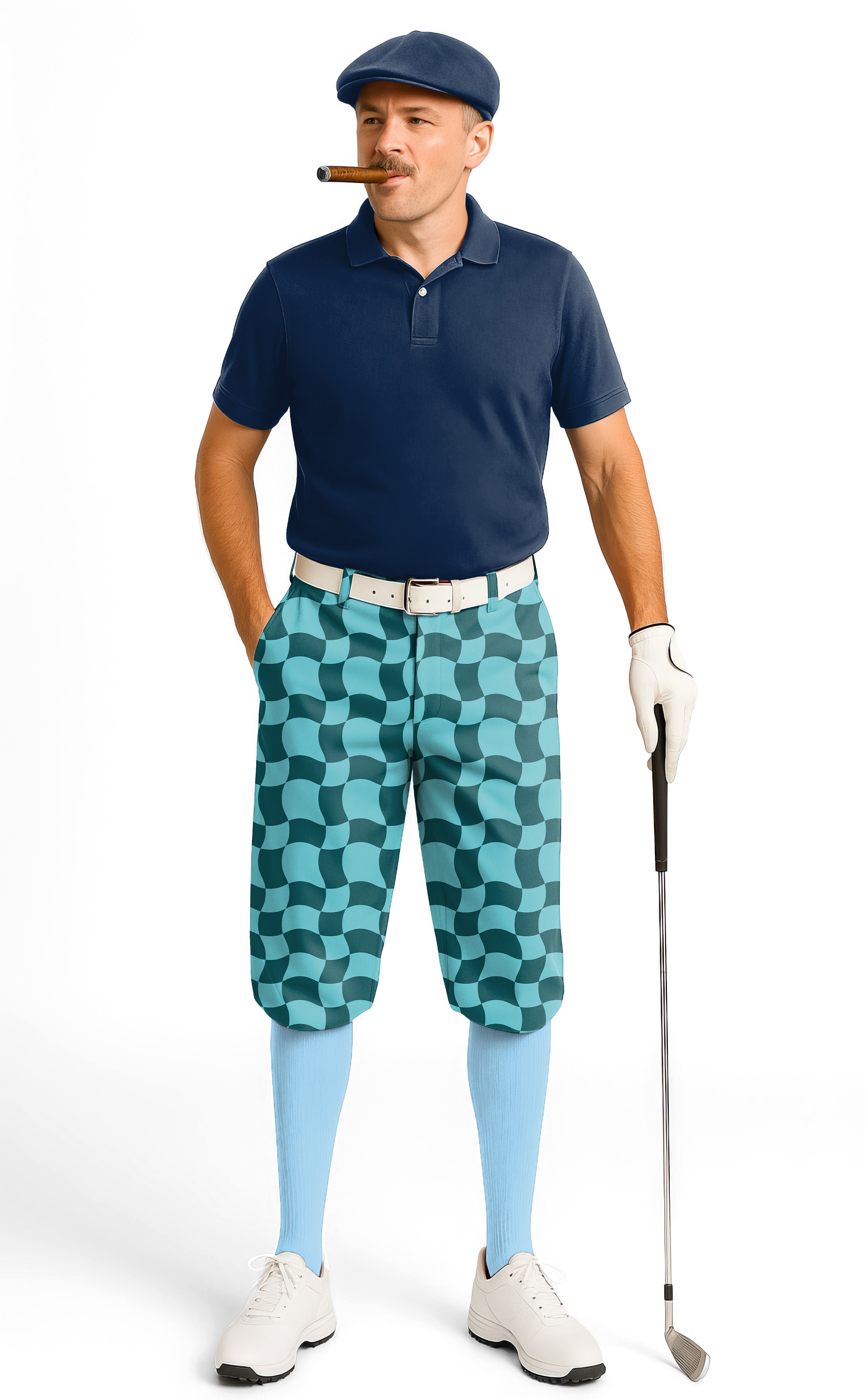 Wavy SquareTanjirou Men's Golf Knickers Pants