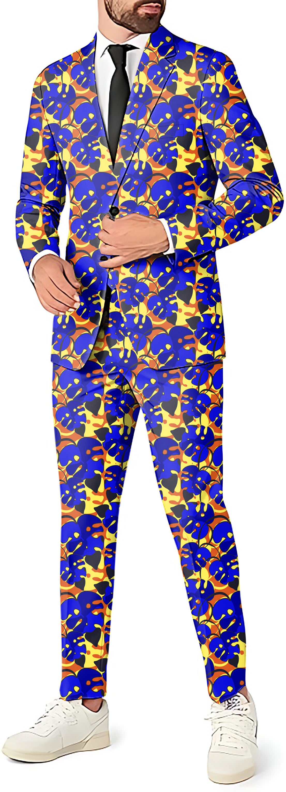 tropical leaves and plants Men's Party Costumes-Theme Party 2 or 3pcs Suit set-Blazer Pants & Vest