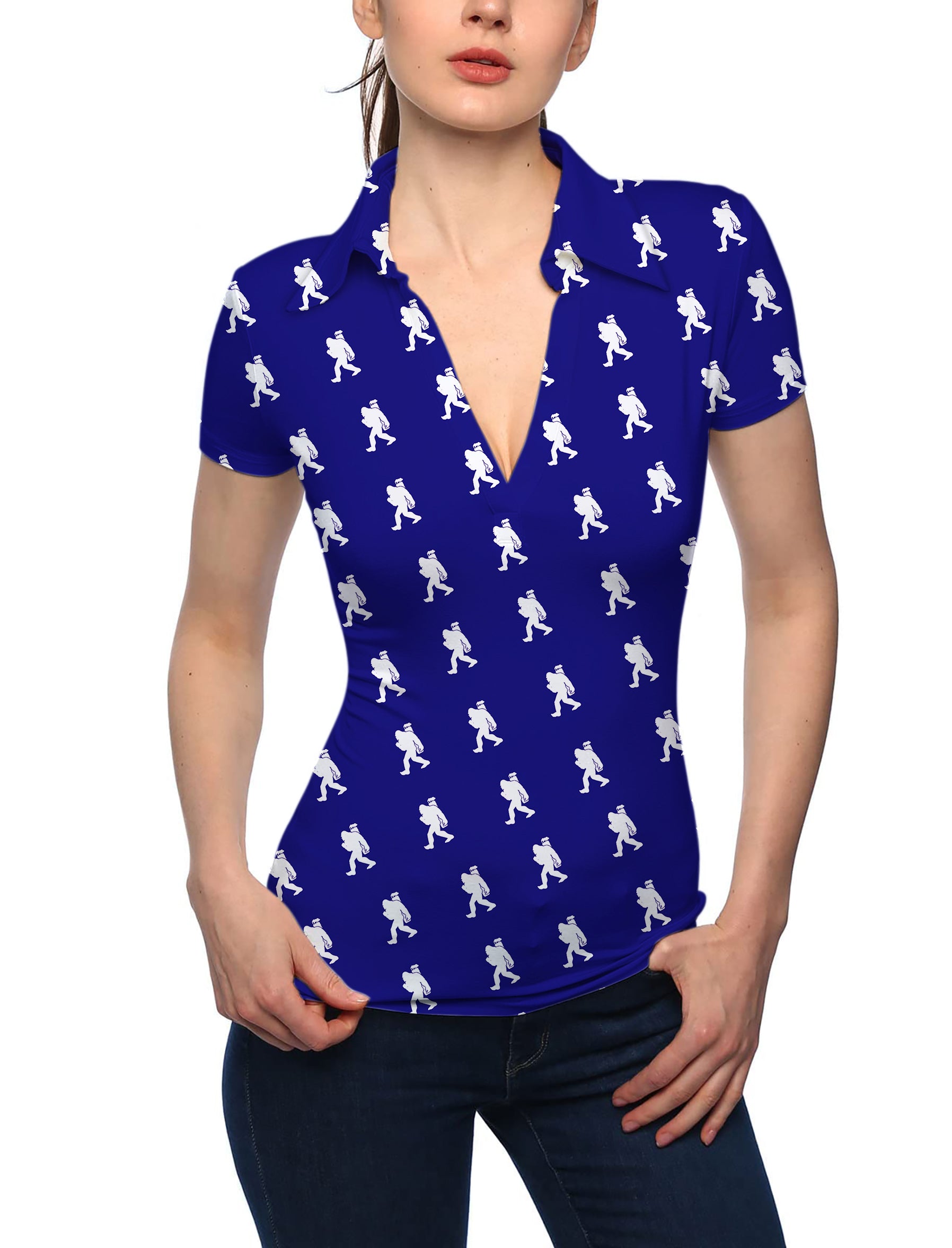 Women's Bigfoot V Neck Golf Polo