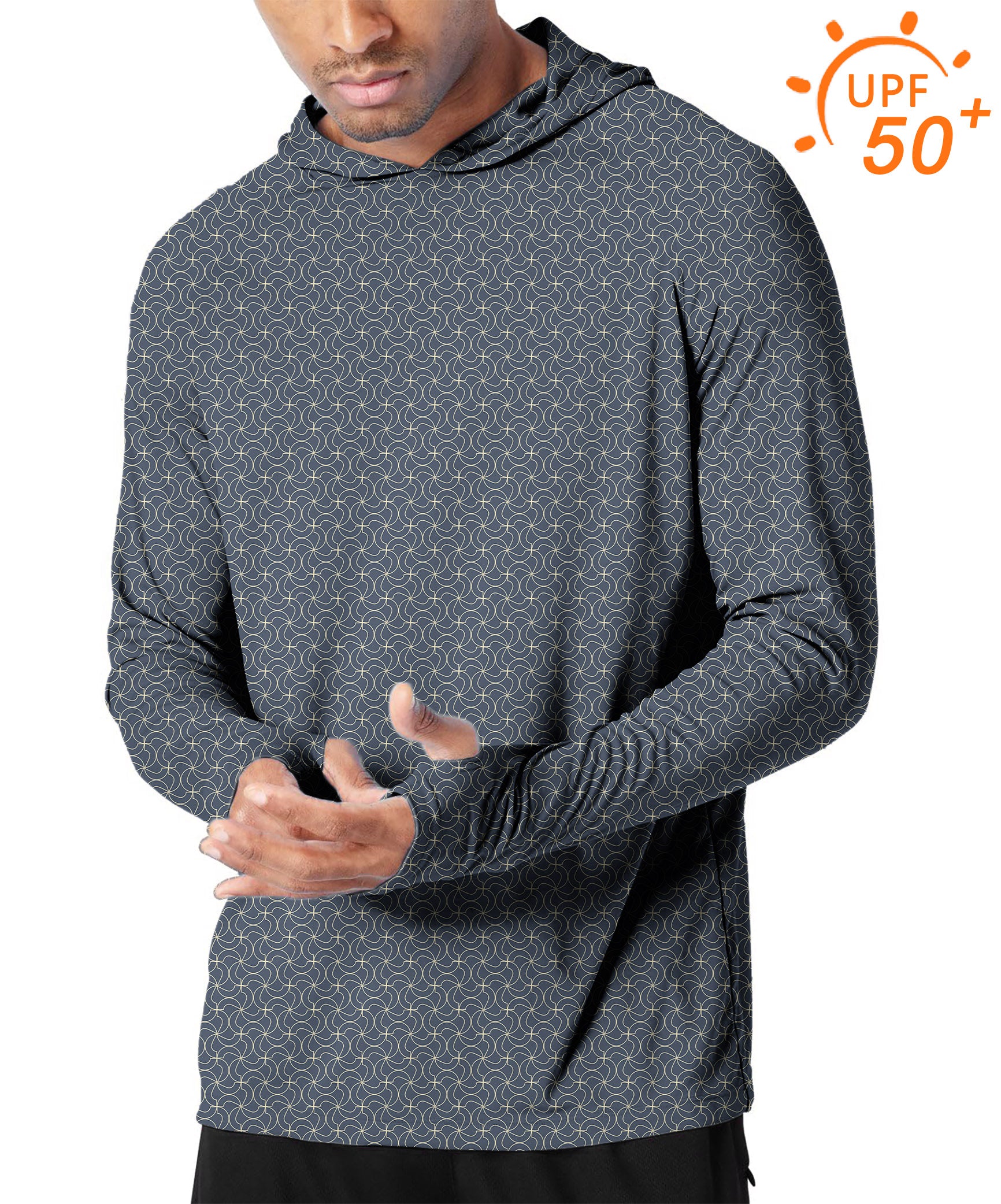 Men's Outdoor navy blue floral Golf Sun Protection Slim Fit  hoodies limited edition