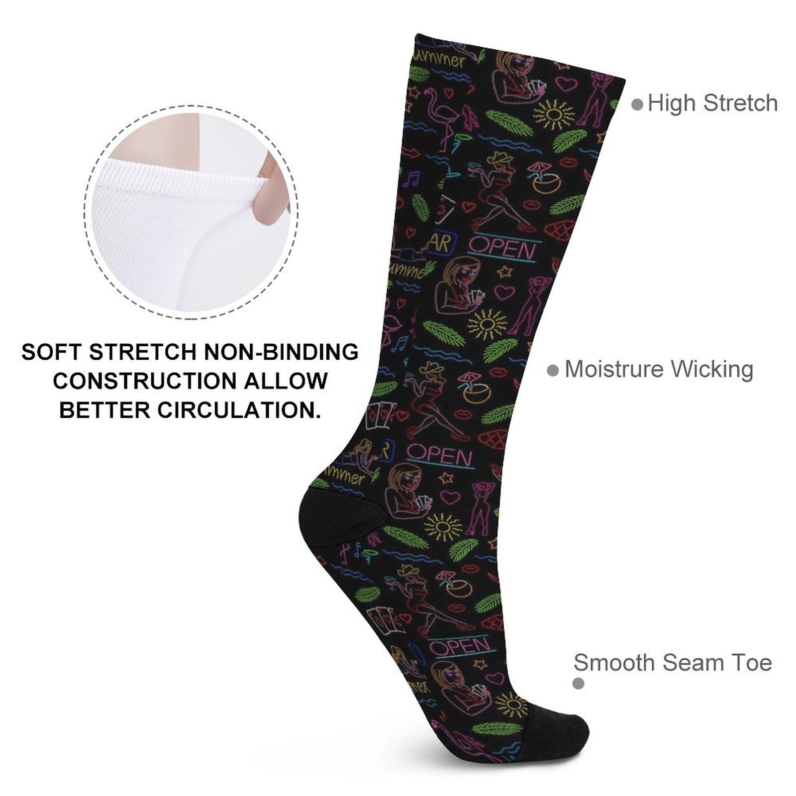 open bar Prined socks Gifts for Men Women