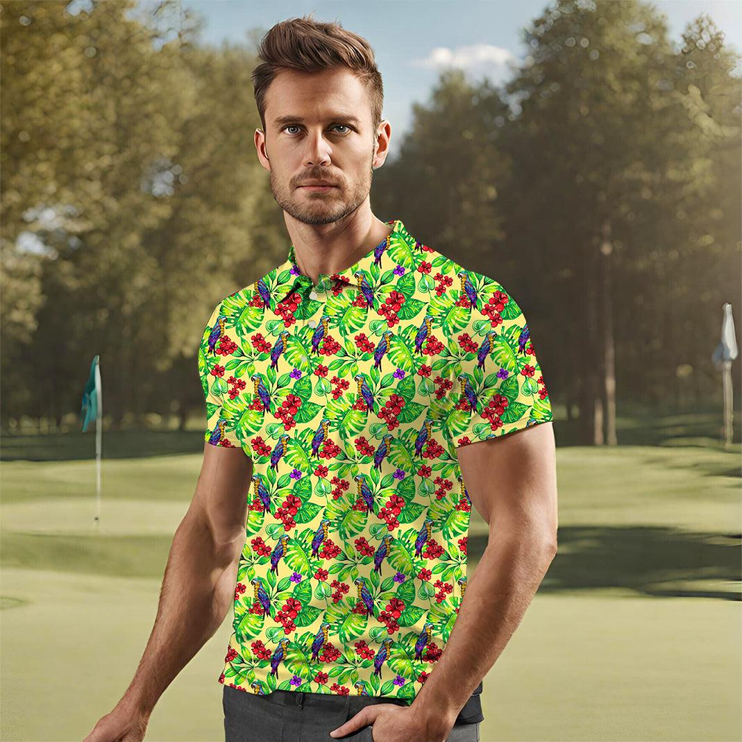 Men's Palm Leaf Toucan golf polo