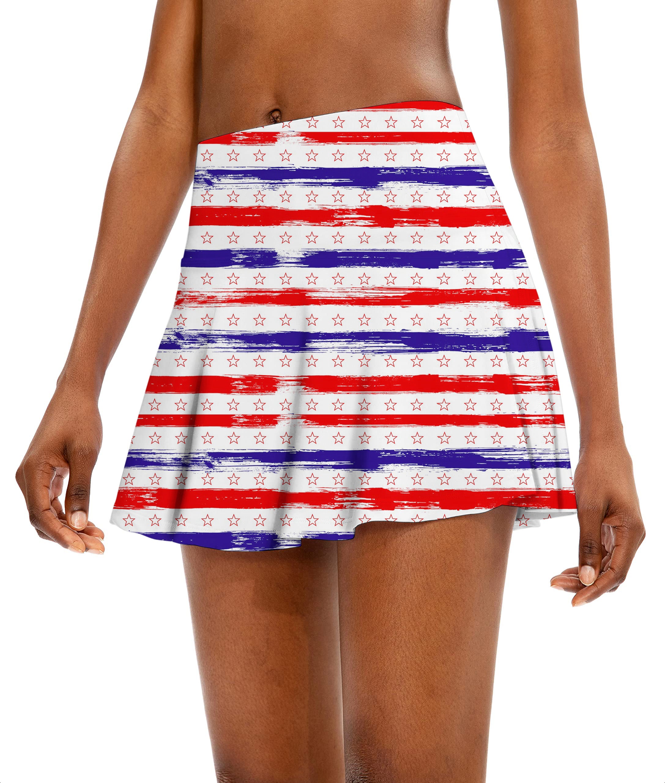 Stars & Stripes Women's Athletic Golf Skorts Flared Skirts