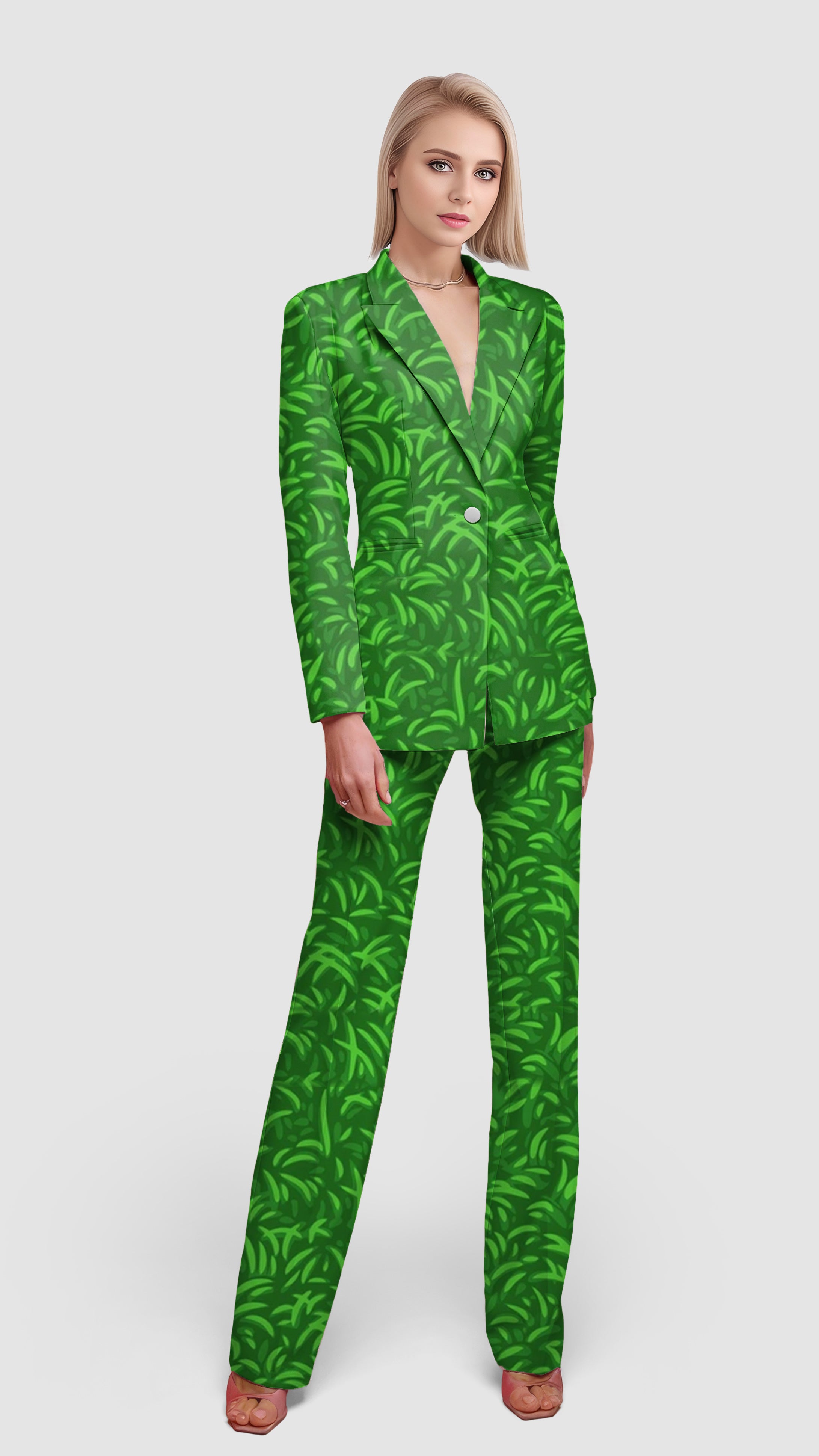 On The Greens-Women's Blazer Casual Work Office Blazer Suit set