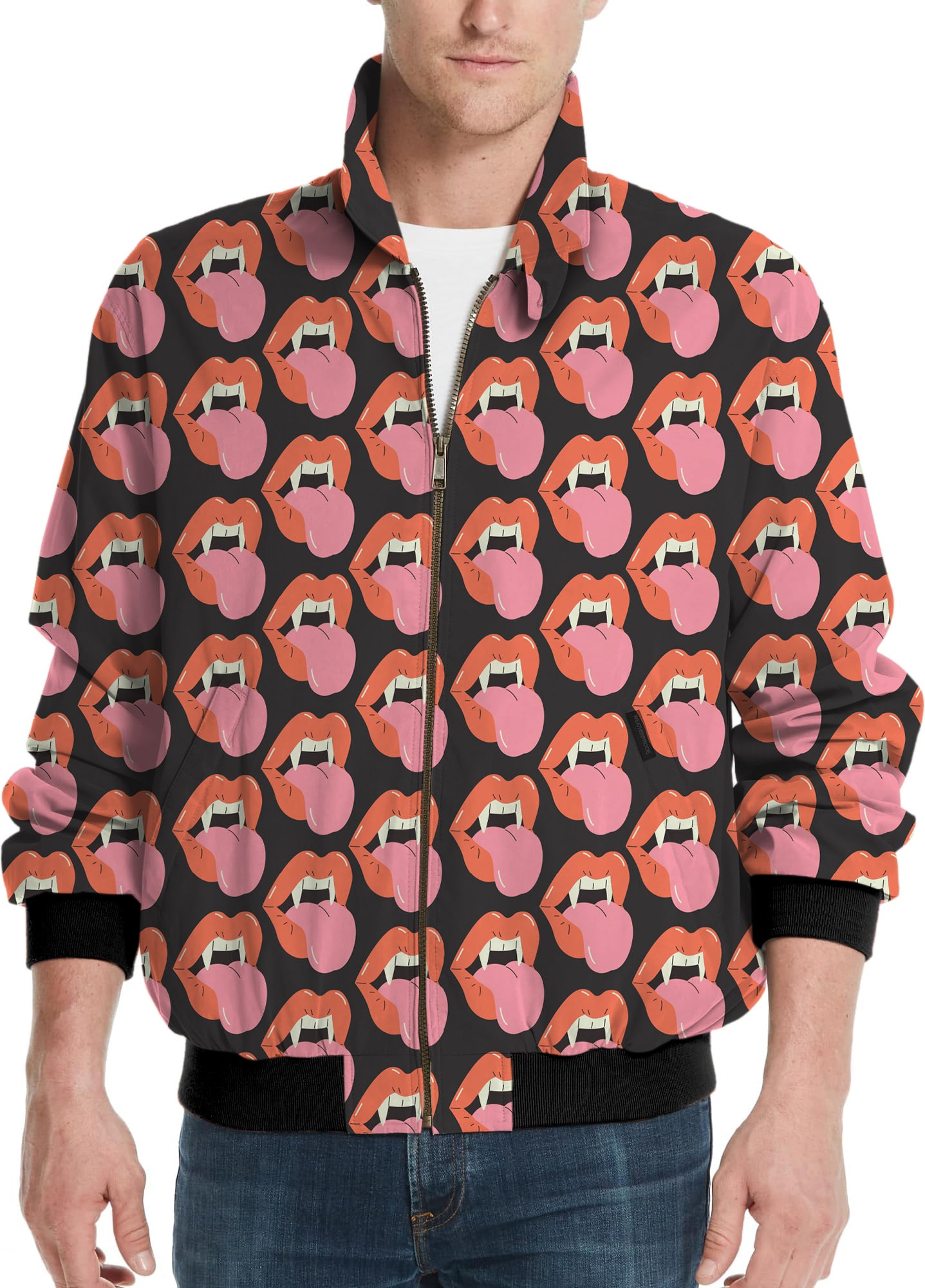 Halloween Vampire Mouth Men's Golf Windbreaker Light Jacket