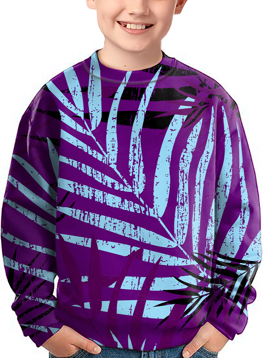 purple leaf Crewneck Pullover Kids Ugly Sweater