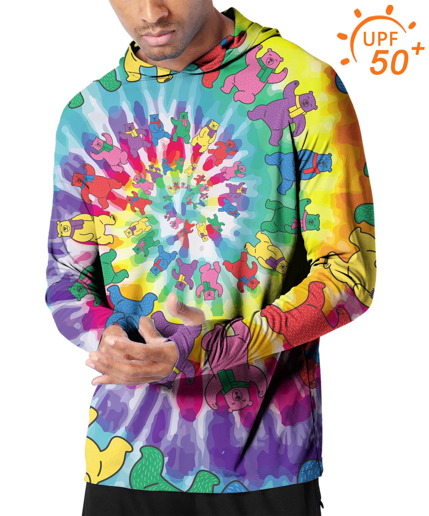 Men's Outdoor Kaleidoscope Bear Golf Sun Protection Slim Fit  hoodies
