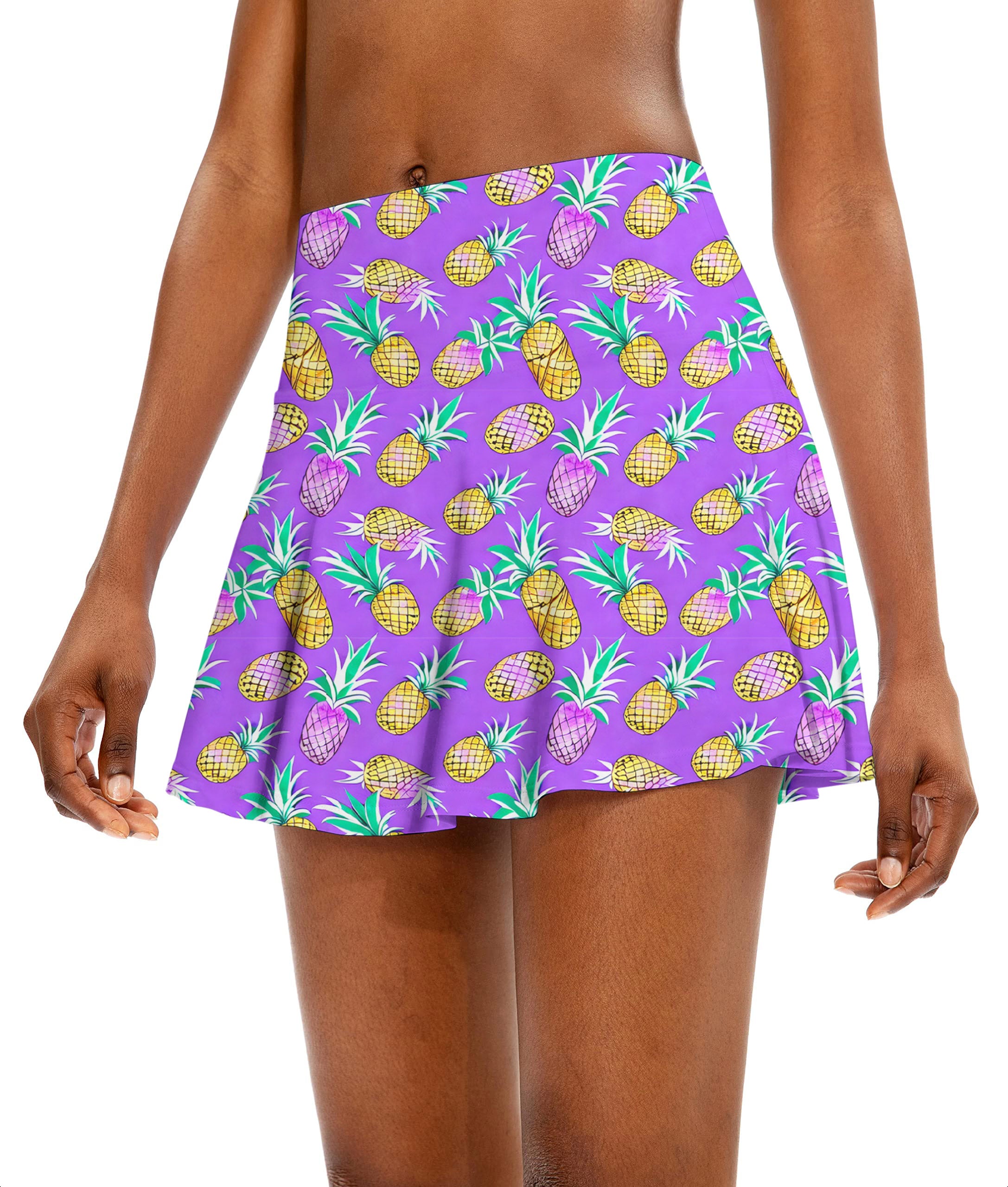 Purple Pineapple Women's Athletic Golf Skorts Flared Skirts