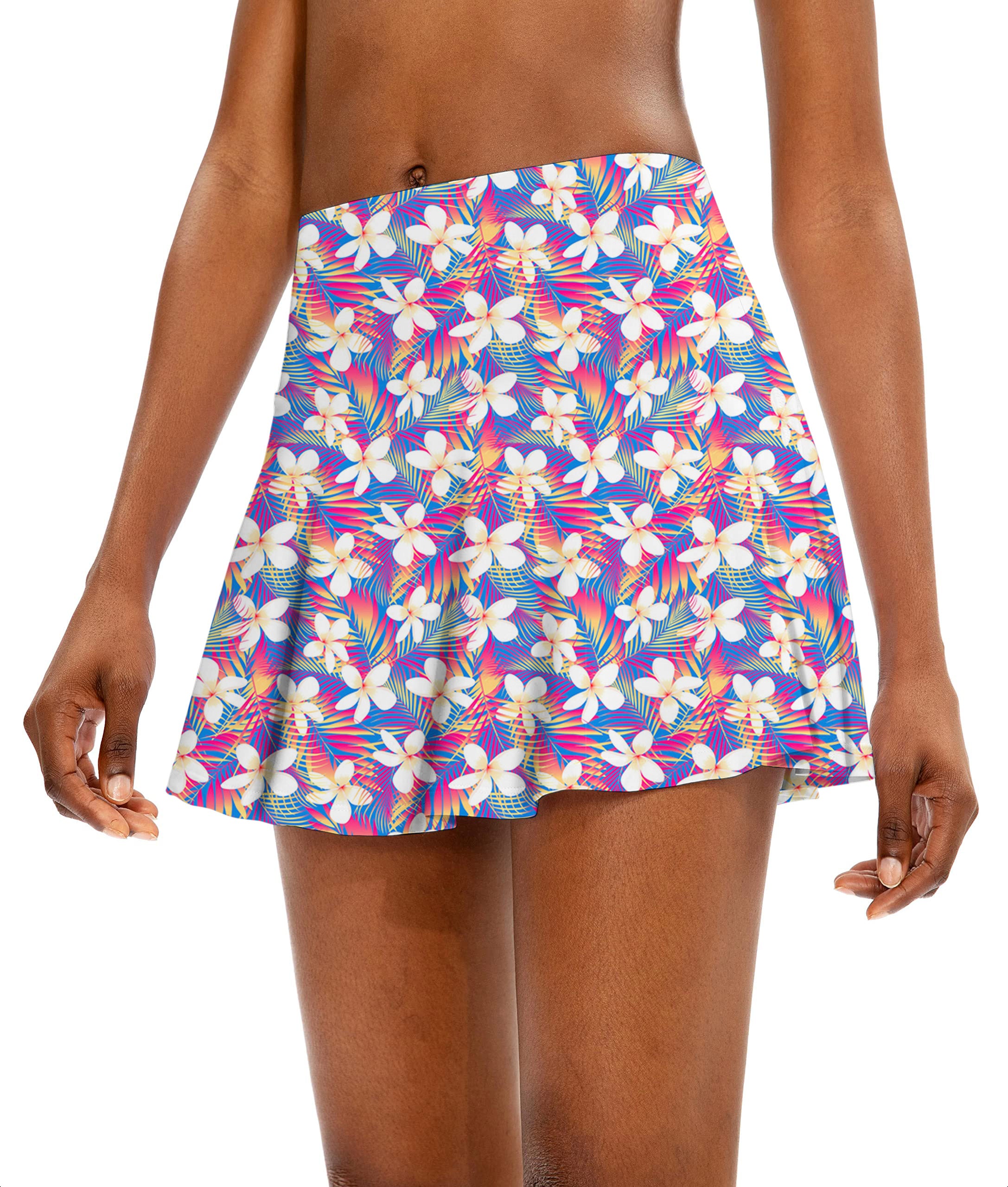 Rainbow Tropics Women's Athletic Golf Skorts Flared Skirts