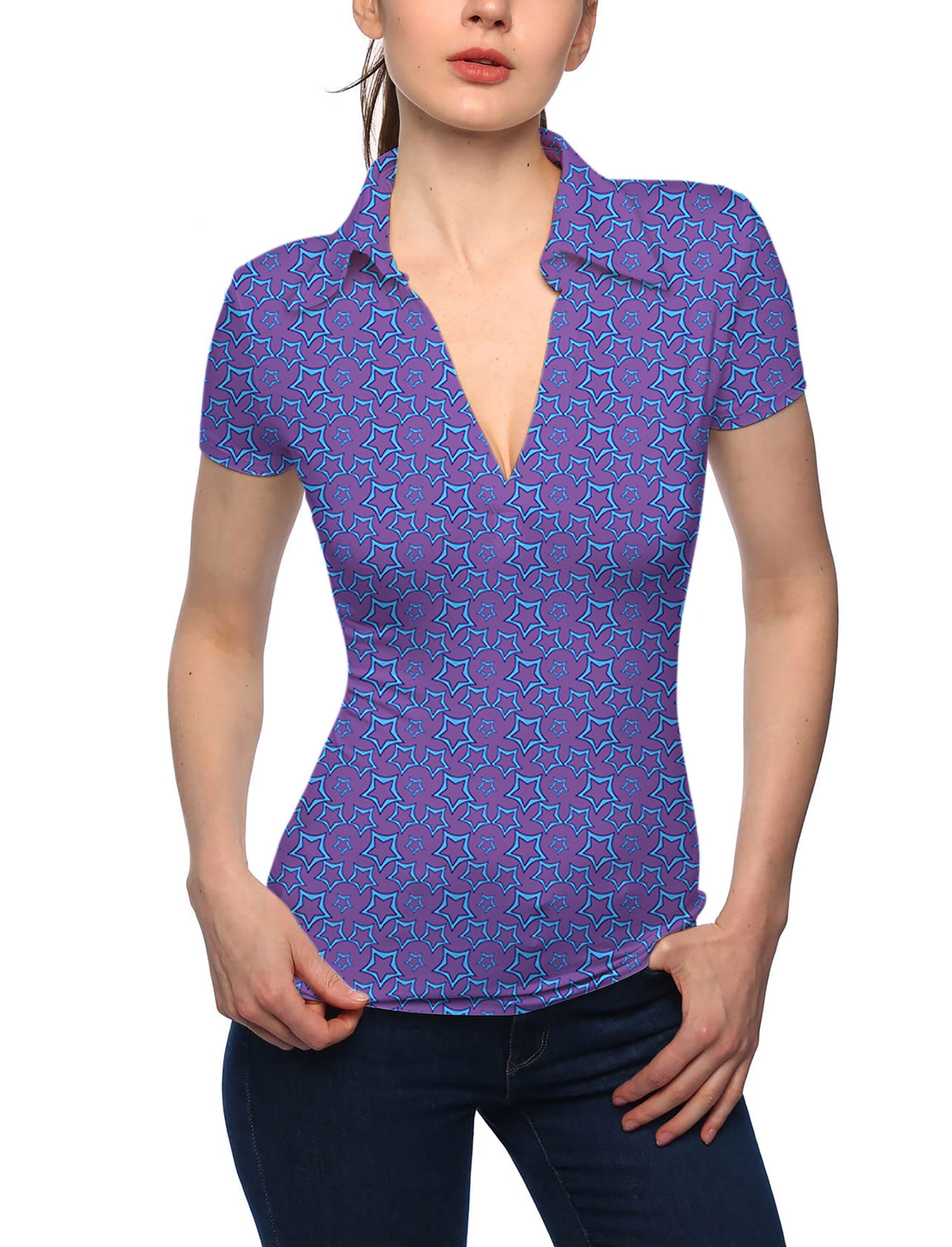 Women's Blue Star Limited Edition V Neck Golf Polo