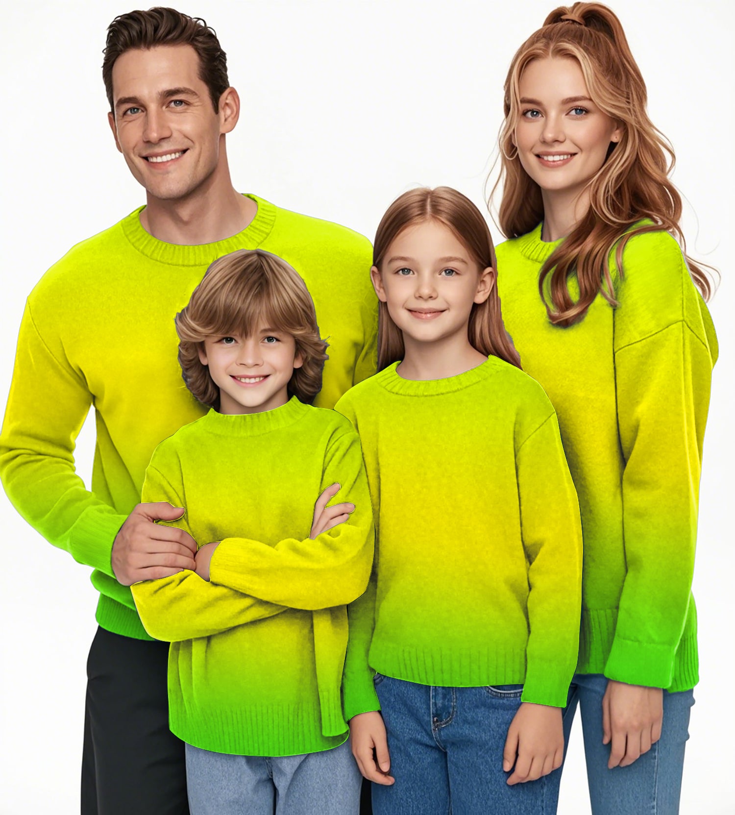 Neon Gradients Crewneck Pullover Ugly Sweater Men Women boy girl family