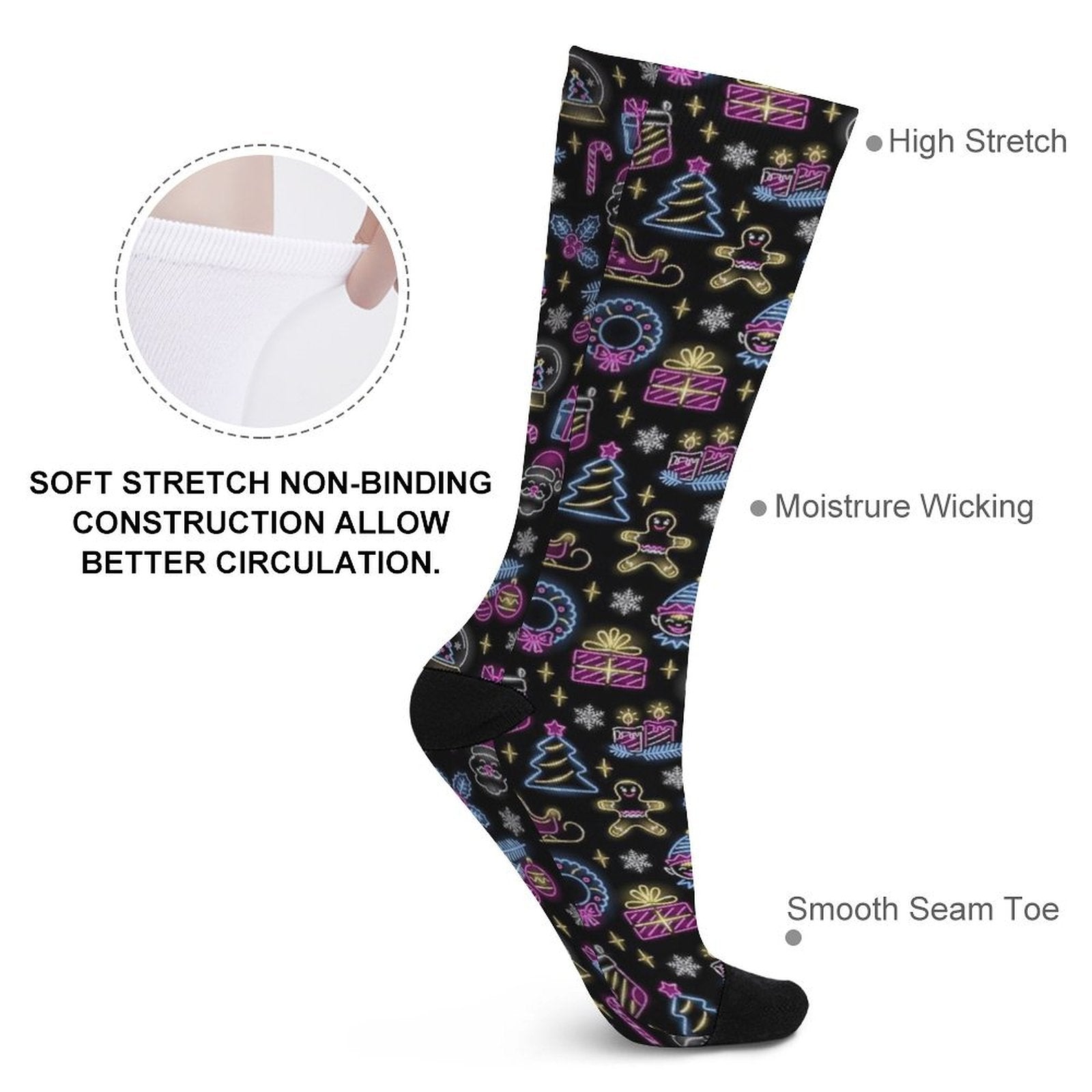 The Season Neon Christmas Prined socks Gifts for Men Women