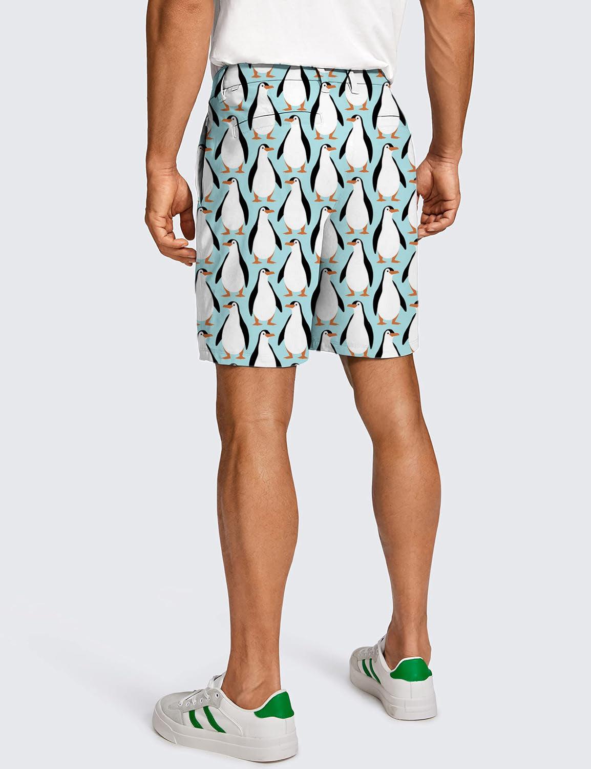 Men Penguin Party Golf Shorts