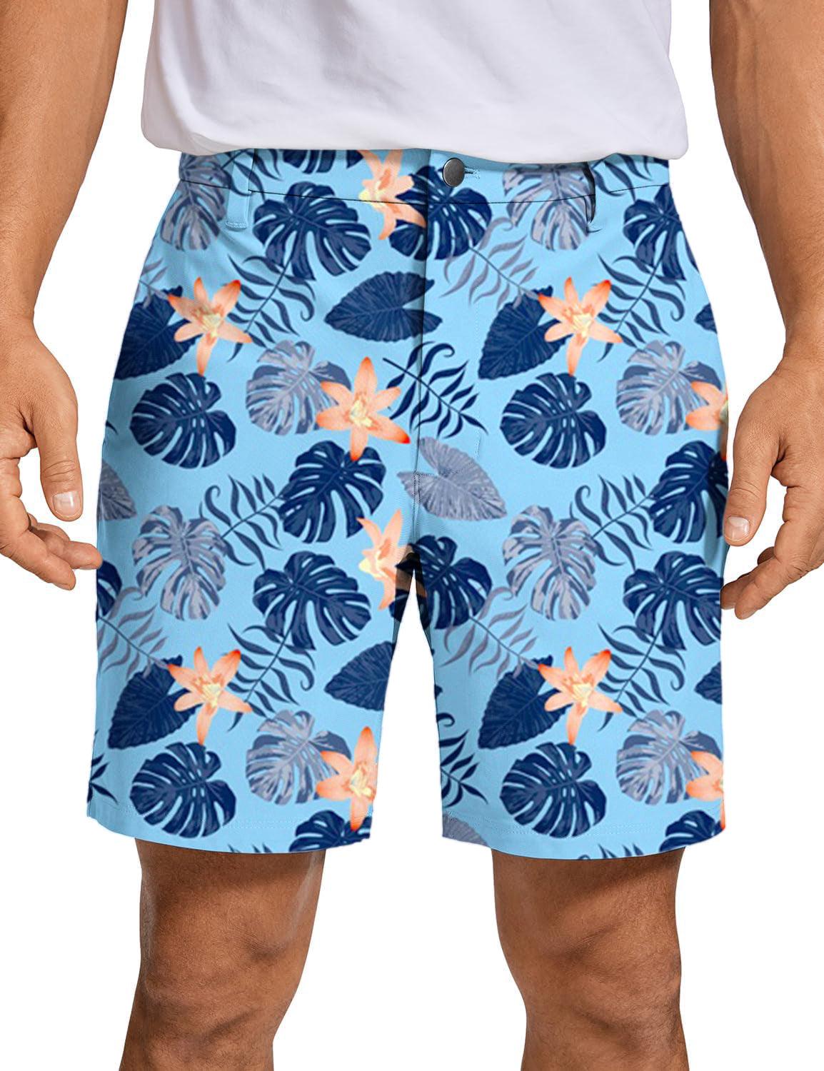 Men Floral Fairway Blues Golf Shorts