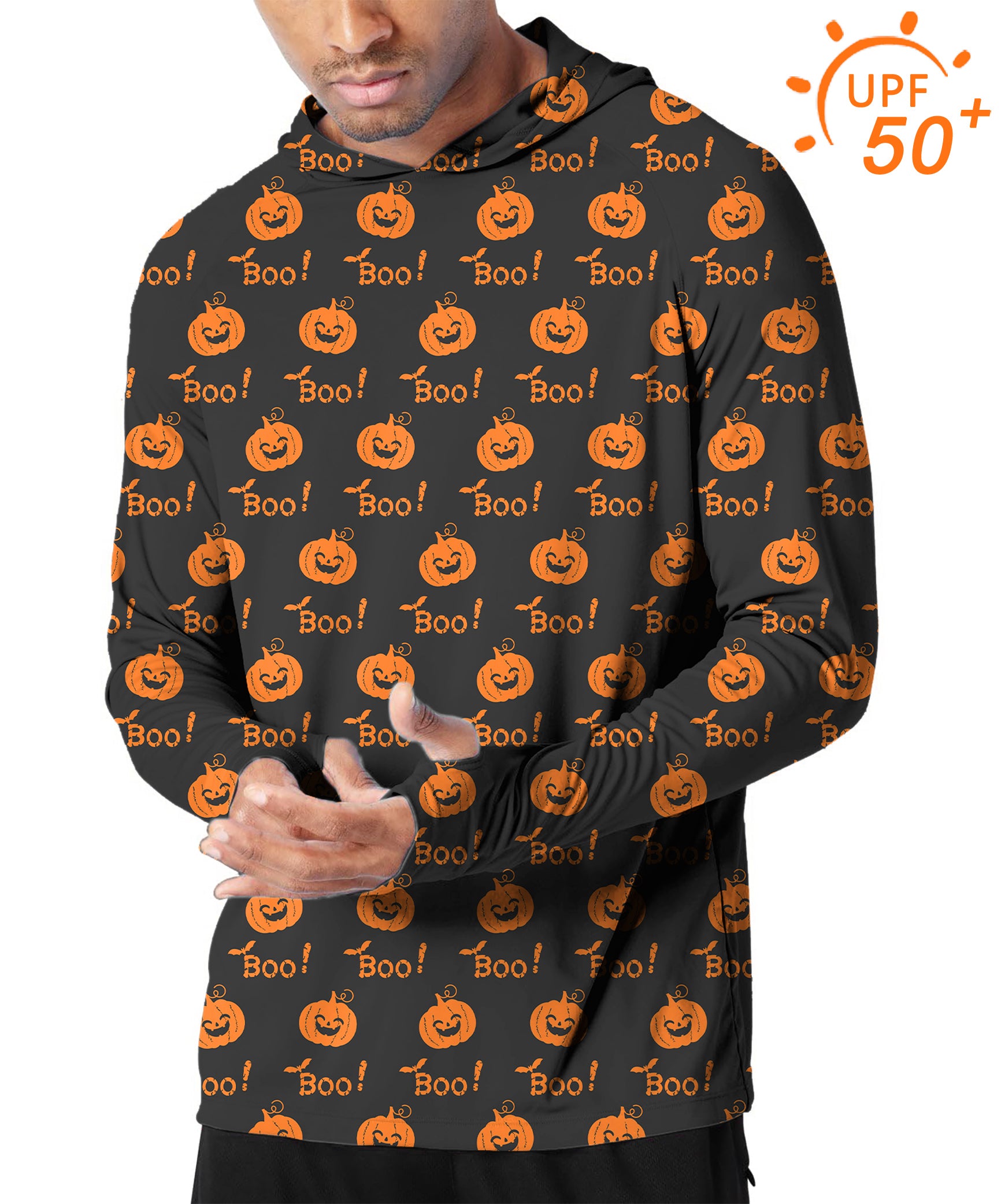 Men's Outdoor Halloween Boo Pumpkin Golf Sun Protection Slim Fit  hoodies