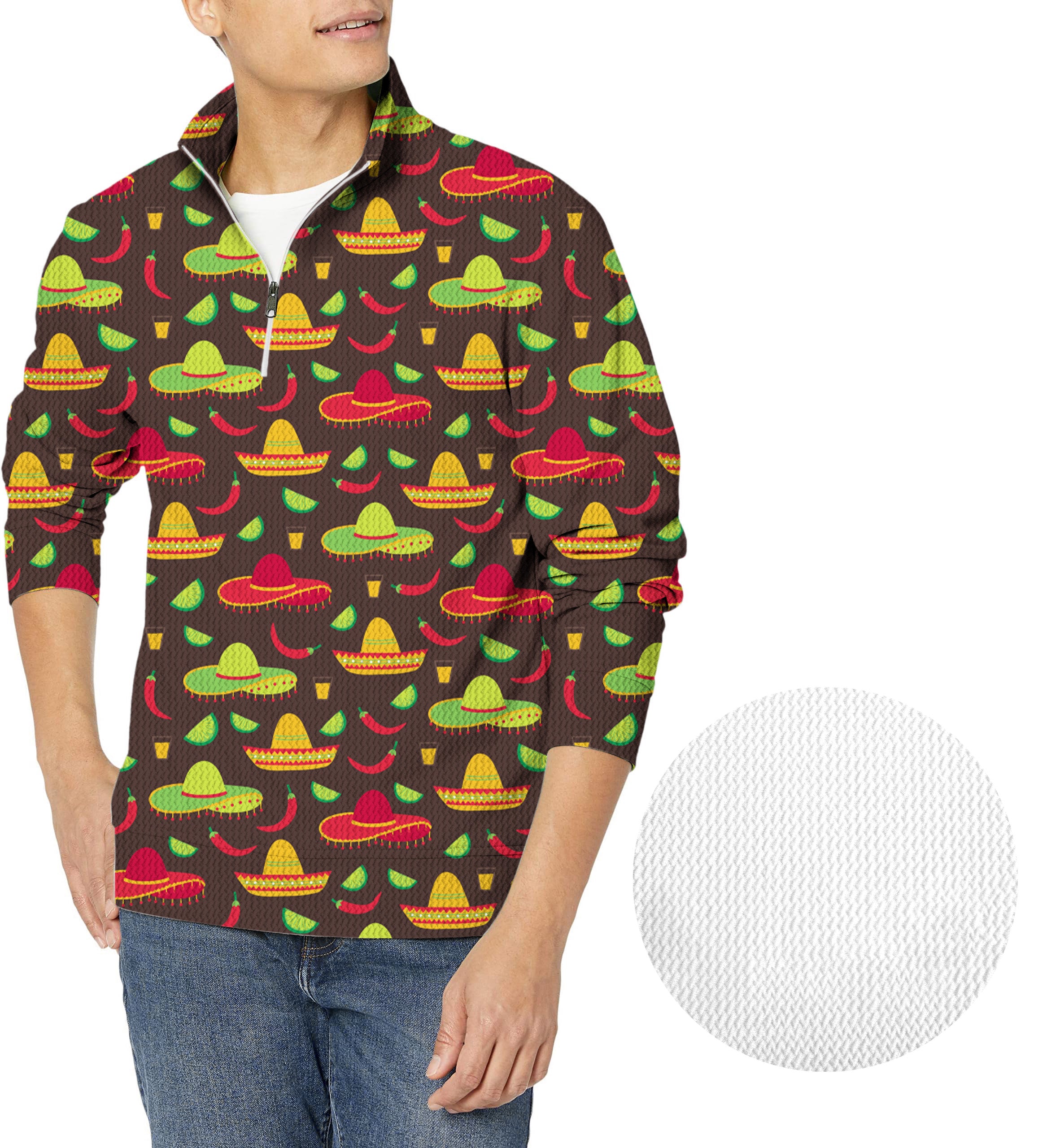 Taco Tuesday-Men's Golf Waffle Zipper Pullover