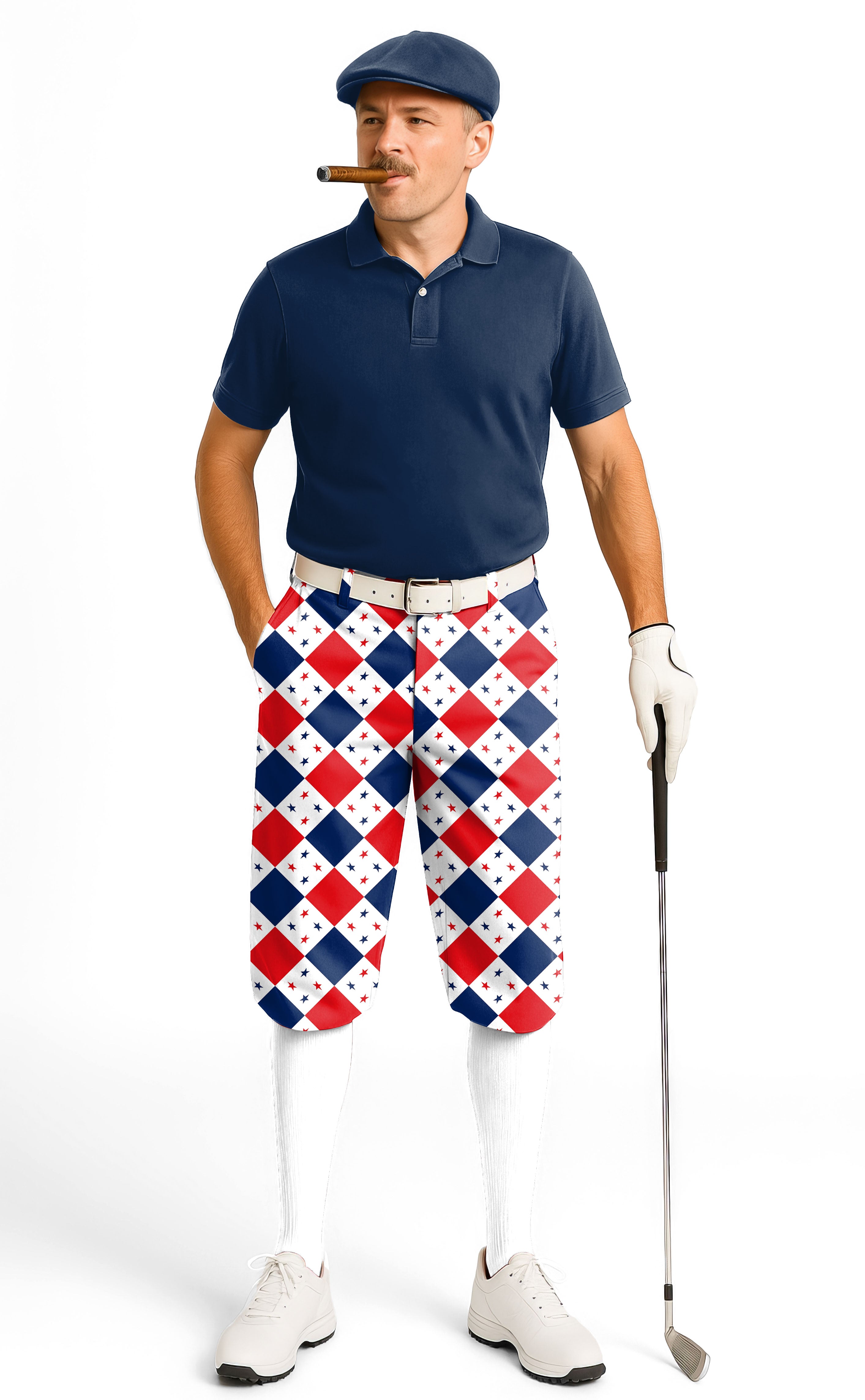 Argyle US Star flag-Men's Golf Knickers Pants